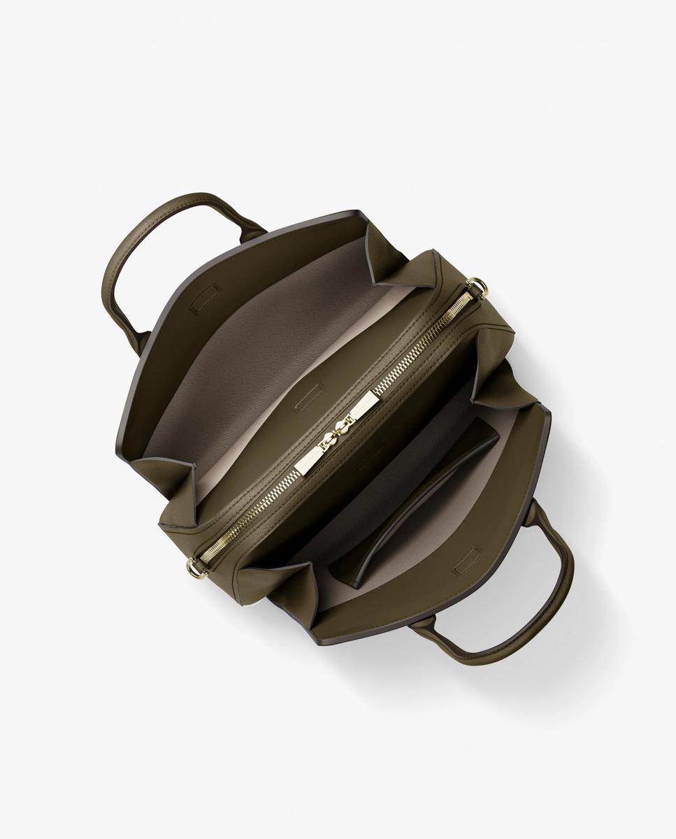 Imagen 5 de Bandolera de mujer satchel laila mediano de piel - Kaki Kaki