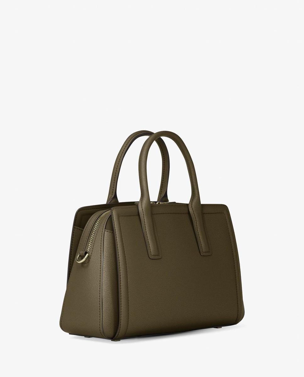 Imagen 4 de Bandolera de mujer satchel laila mediano de piel - Kaki Kaki