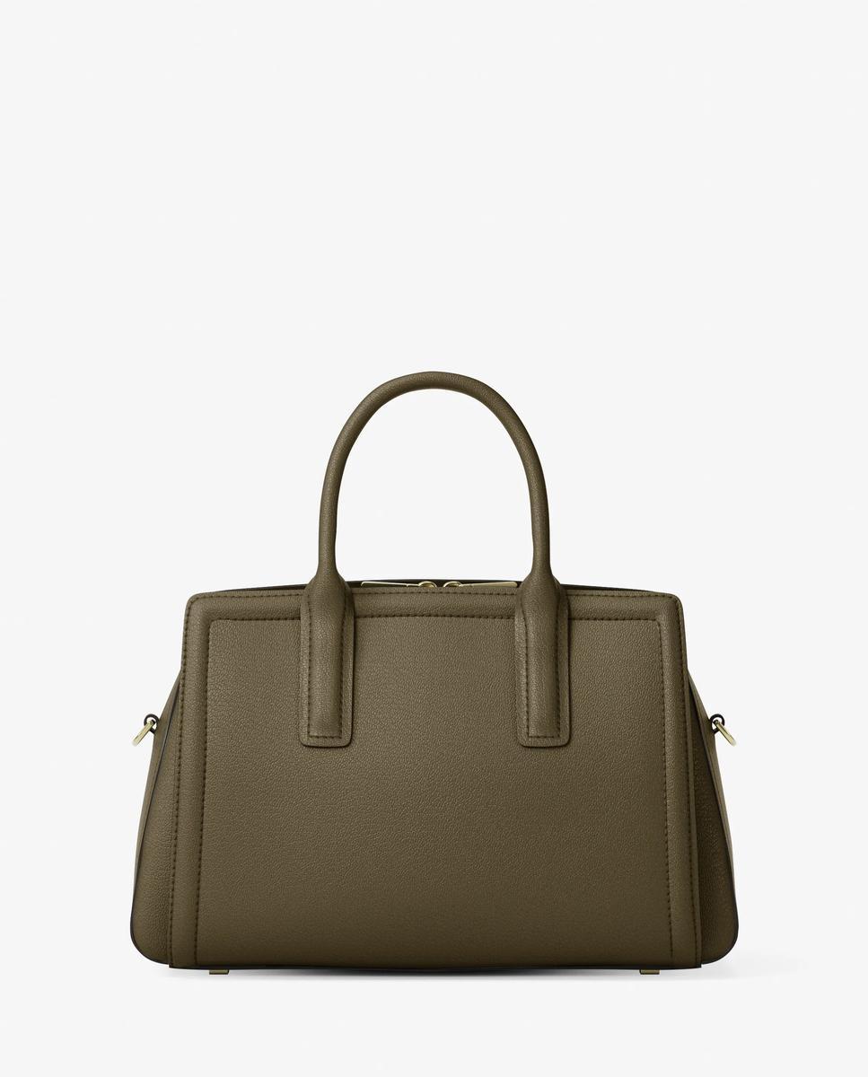 Imagen 6 de Bandolera de mujer satchel laila mediano de piel - Kaki Kaki