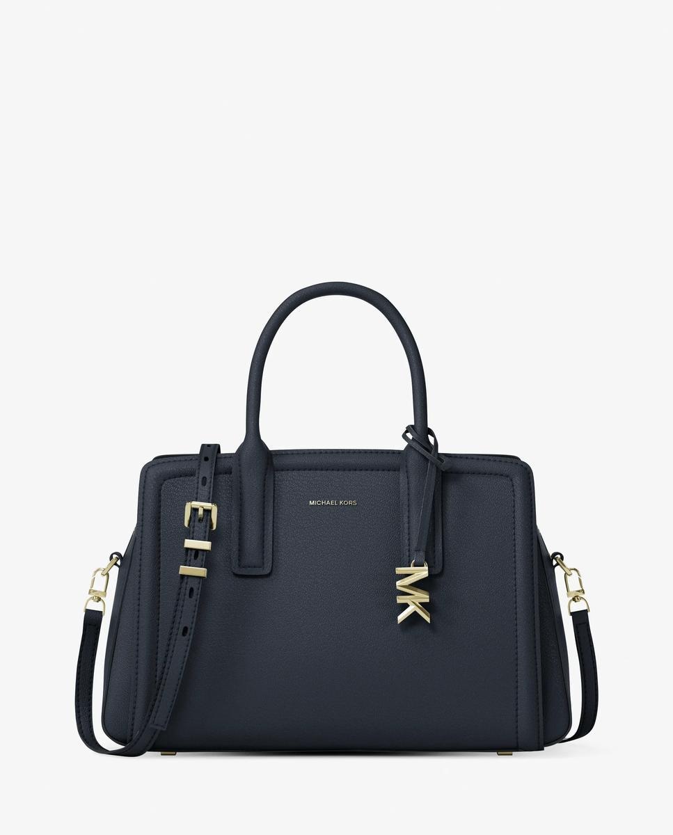 Imagen 1 de Bandolera de mujer satchel laila mediano de piel Azul marino