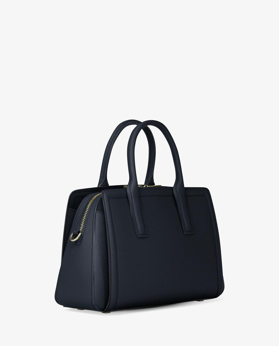 Imagen 4 de Bandolera de mujer satchel laila mediano de piel - Azul marino Azul marino