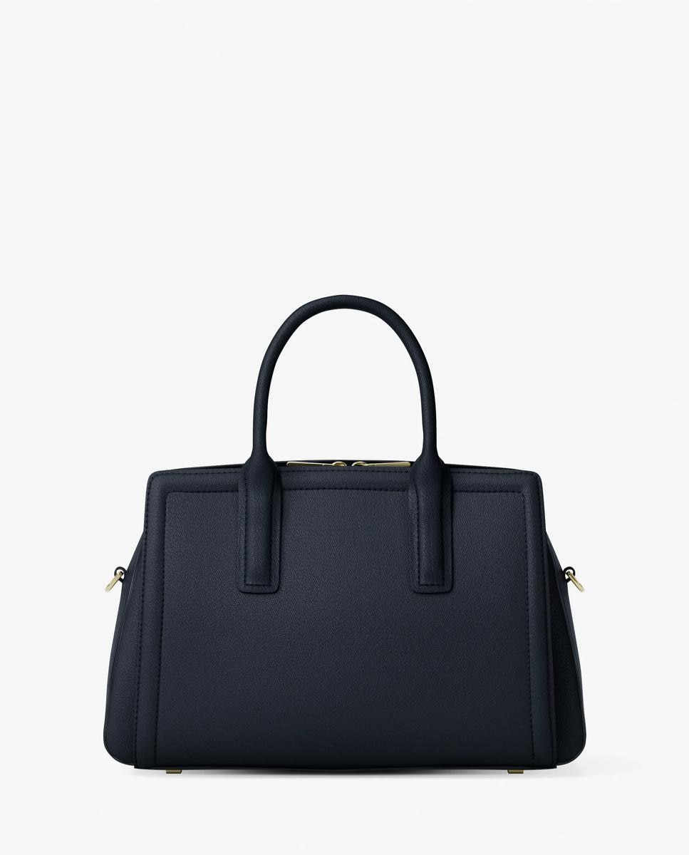Imagen 6 de Bandolera de mujer satchel laila mediano de piel - Azul marino Azul marino