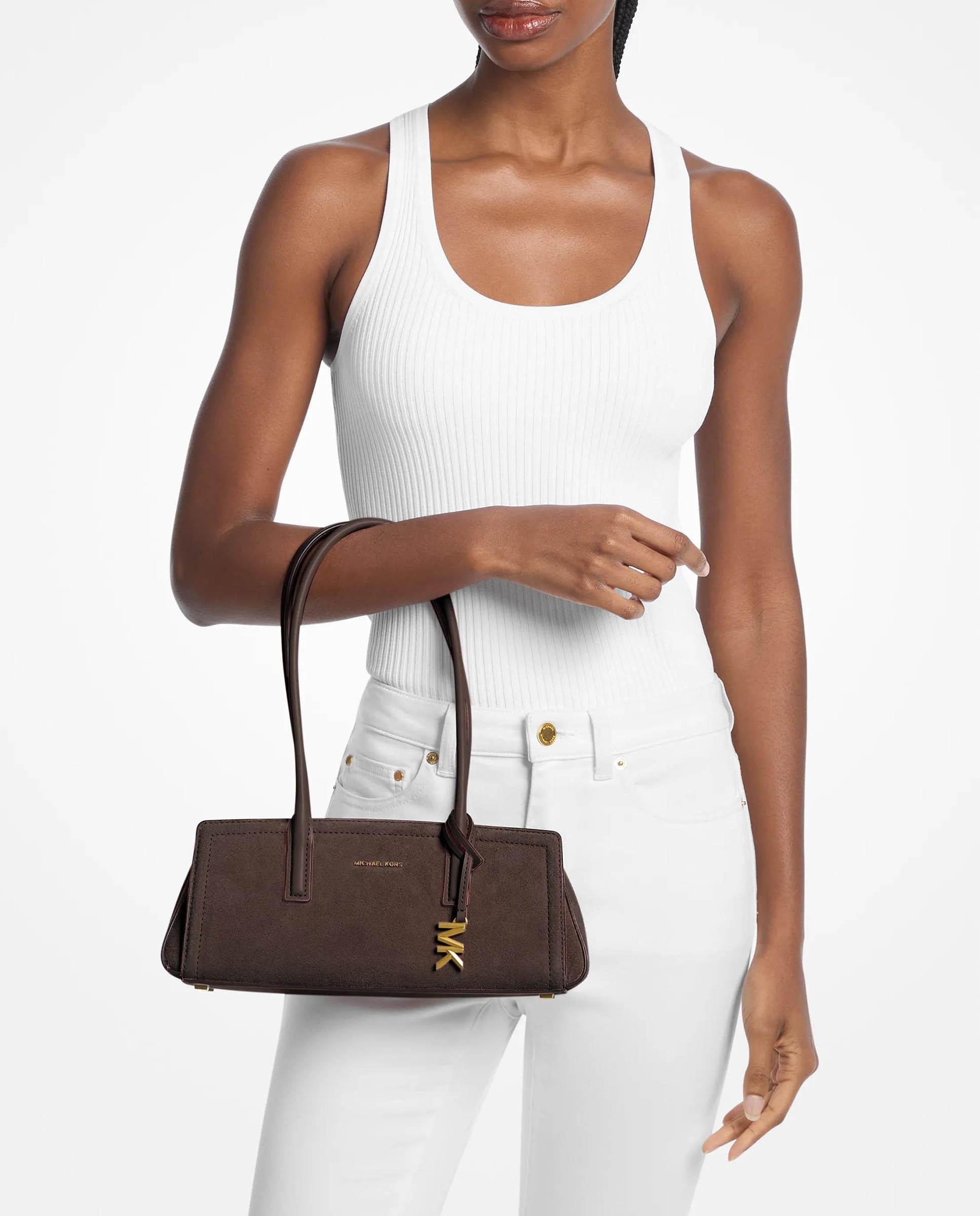 Bolso de hombro laila pequeño de ante - Michael Michael Kors - Marrón chocolate Marrón chocolate-2