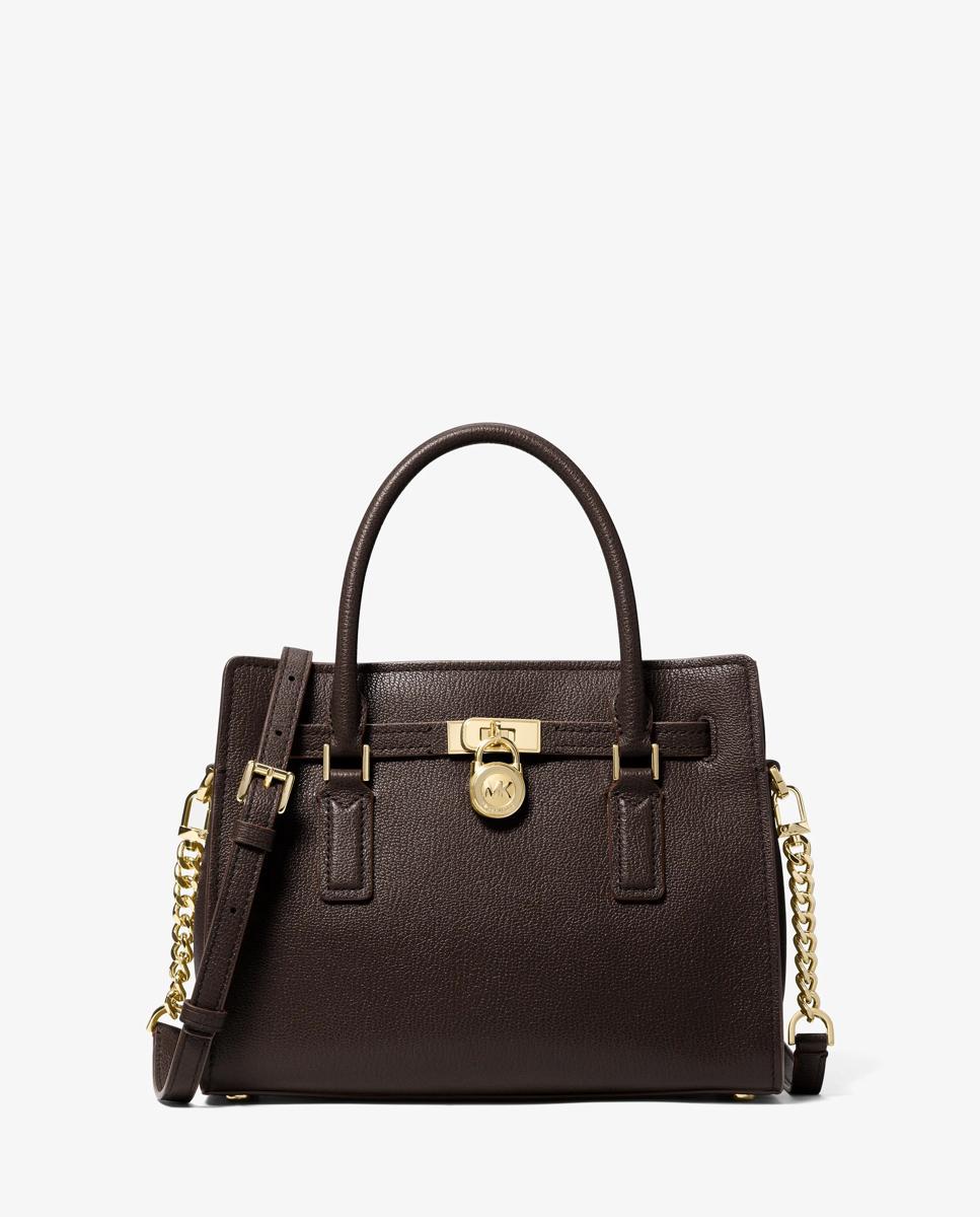 Bandolera de mujer hamilton moderne pequeña de piel - Michael Michael Kors - Marrón oscuro Marrón oscuro-1