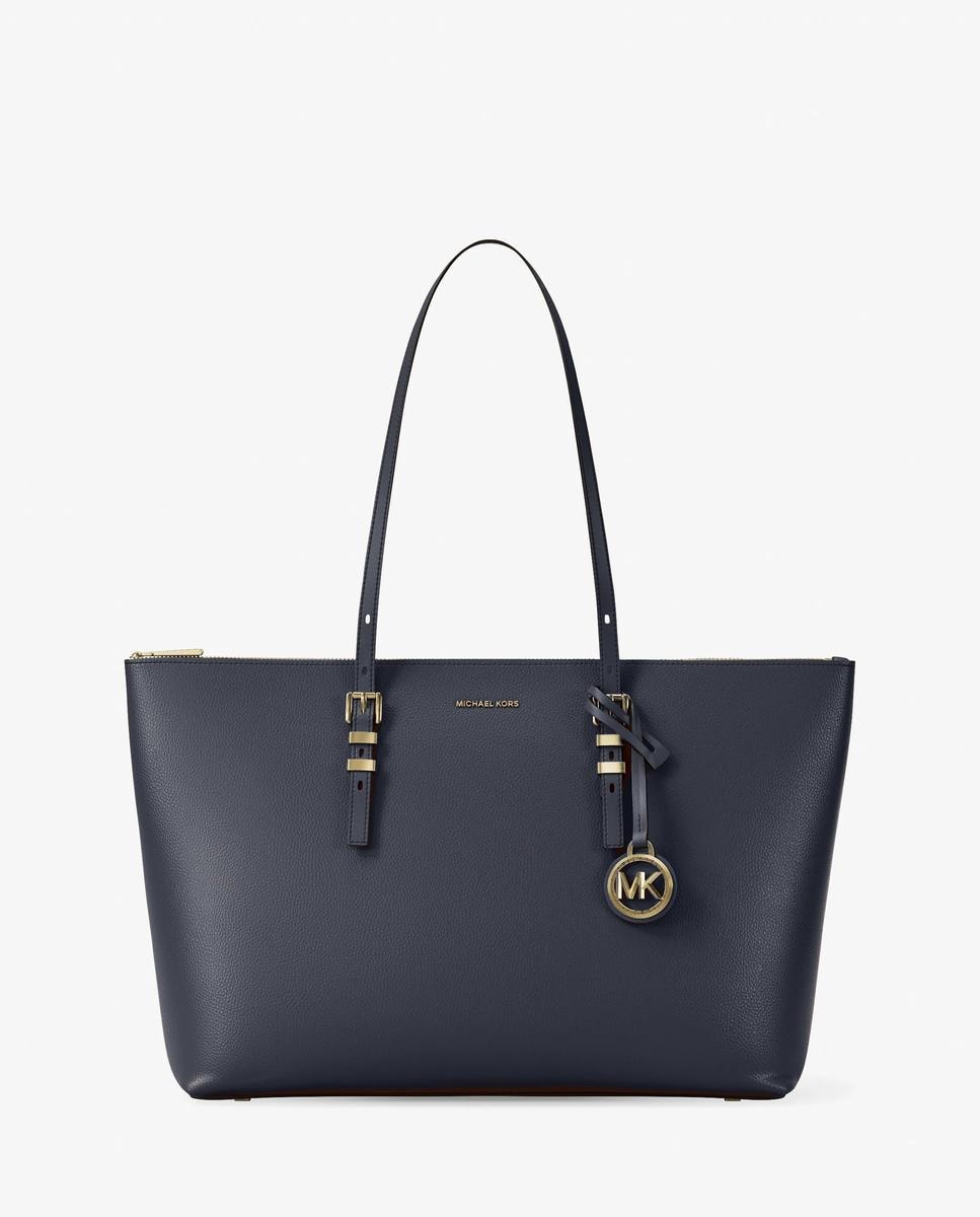 Imagen 1 de Bolso shopper tote quinn grande de piel granulada - Michael Michael Kors - Azul marino Azul marino