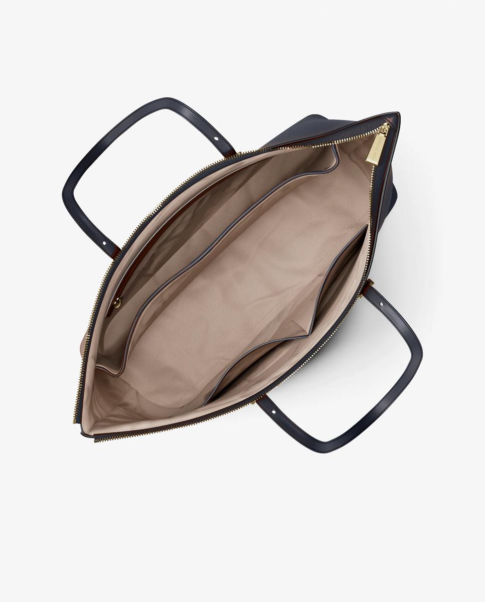 Imagen 4 de Bolso shopper tote quinn grande de piel granulada - Michael Michael Kors - Azul marino Azul marino