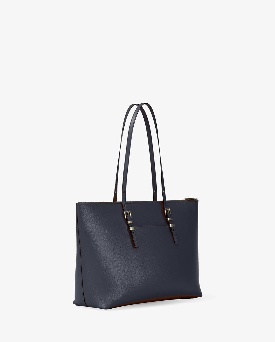 Imagen 3 de Bolso shopper tote quinn grande de piel granulada - Michael Michael Kors - Azul marino Azul marino
