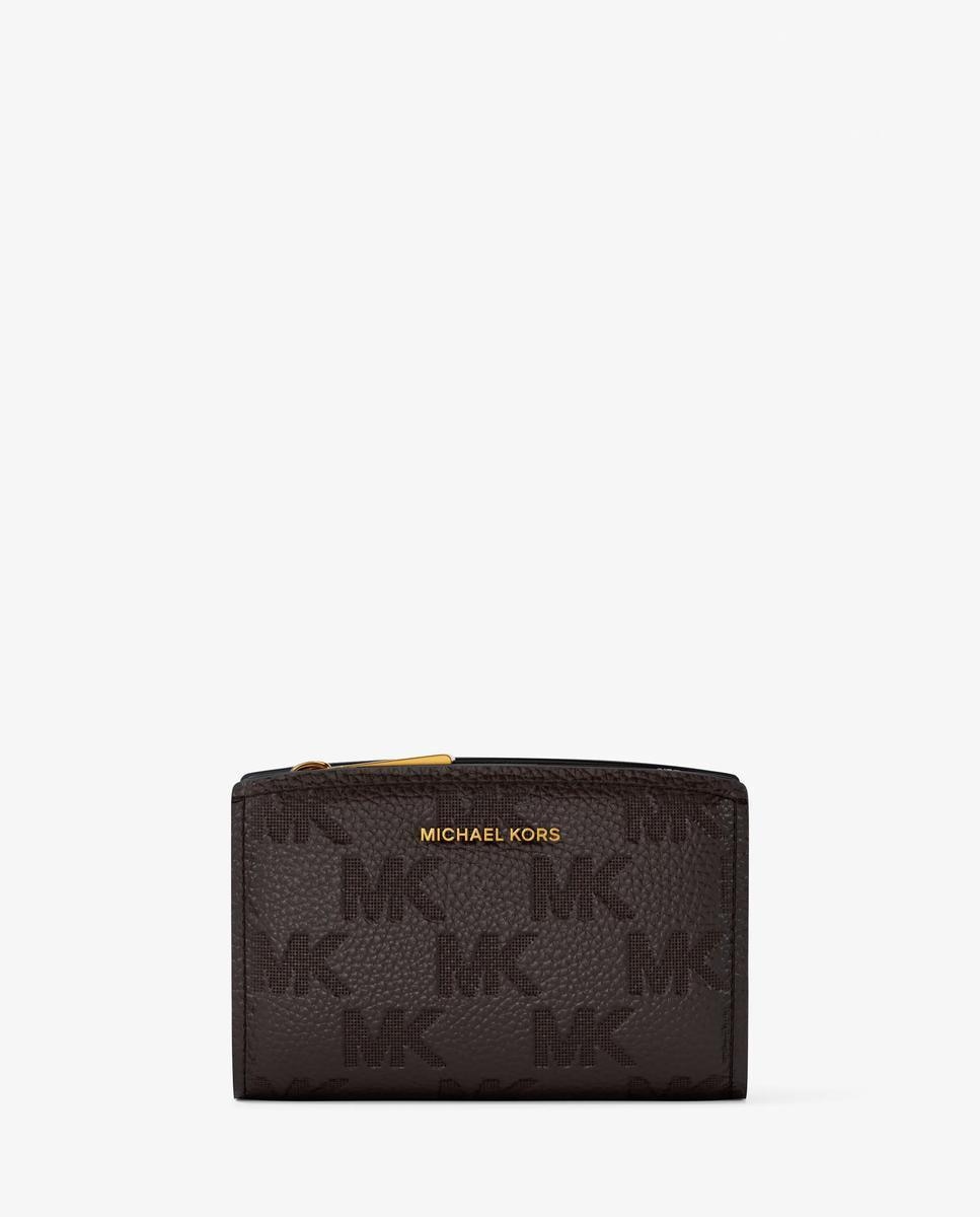 Imagen 1 de Cartera bryant mediana de piel con logotipo en relieve Marrón chocolate