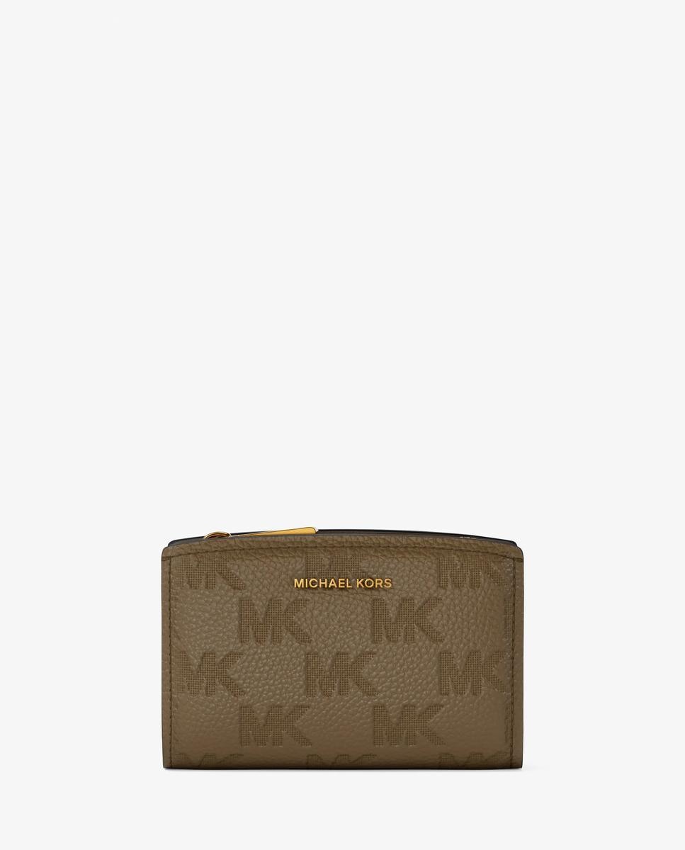 Imagen 1 de Cartera bryant mediana de piel con logotipo en relieve - Michael Michael Kors - Kaki Kaki