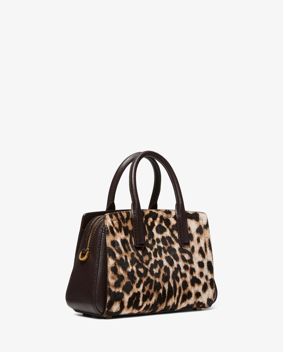 Bandolera d emujer satchel laila pequeño de pelo de becerro - Michael Michael Kors - Marrón Marrón-3