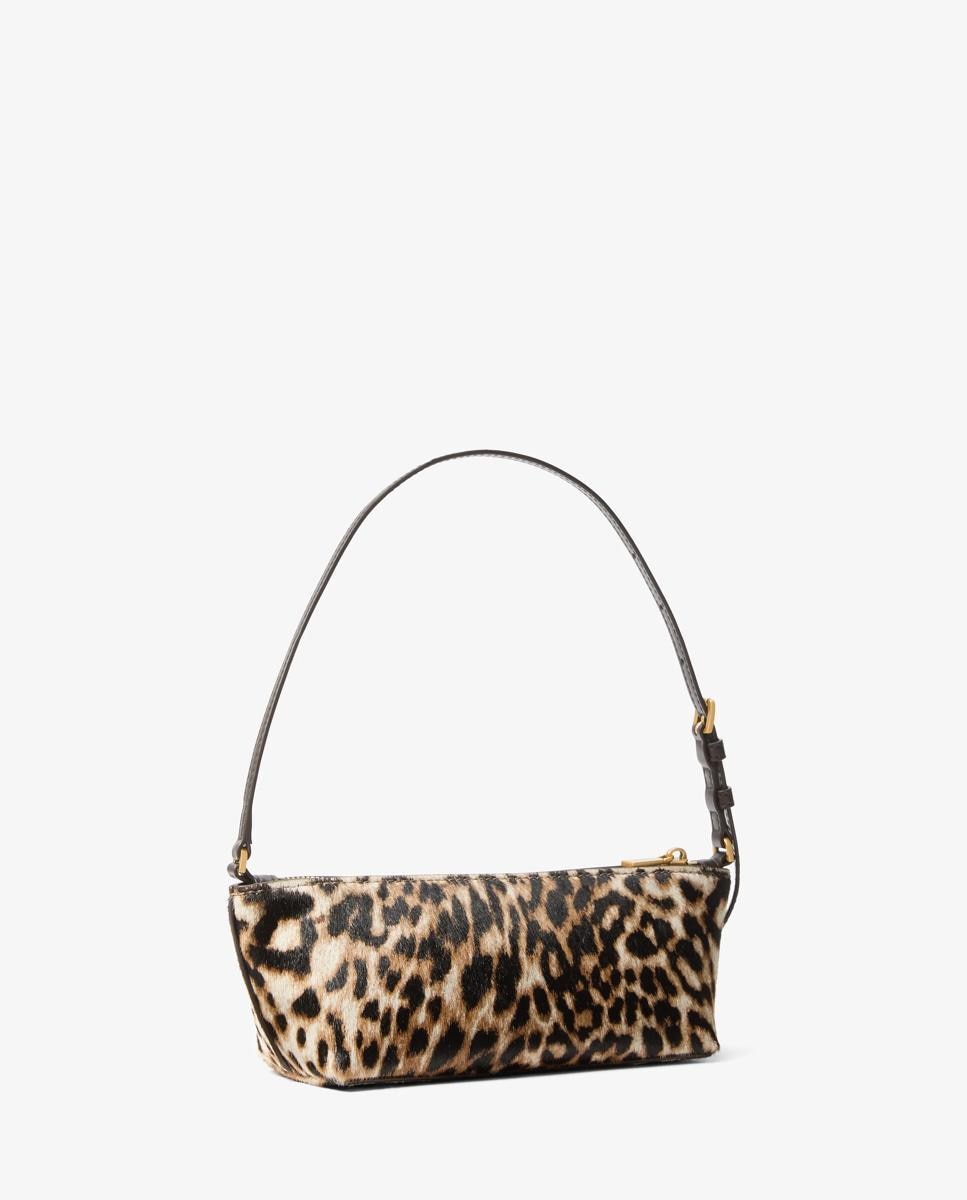 Bolso de hombro laila pequeño de pelo de becerro con estampado de leopardo - Michael Michael Kors - Marrón Marrón-3