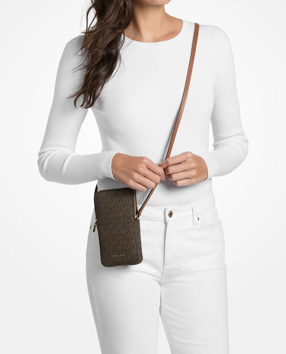 Bandolera de mujer para smartphone jet set pequeña con logotipo - Michael Michael Kors - Marrón oscuro Marrón oscuro-2