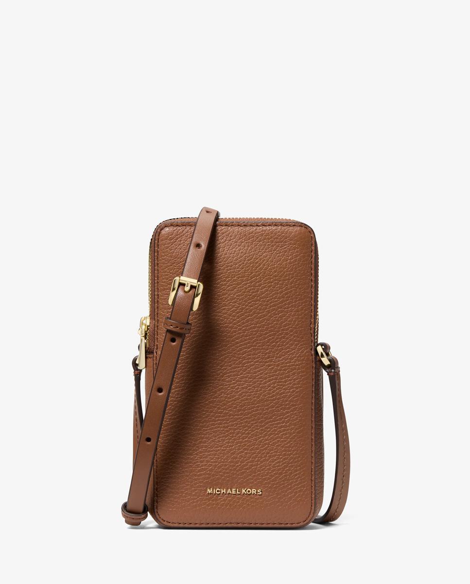 Bandolera de mujer para smartphone jet set pequeña de piel granulada - Michael Michael Kors - Marrón Marrón-1