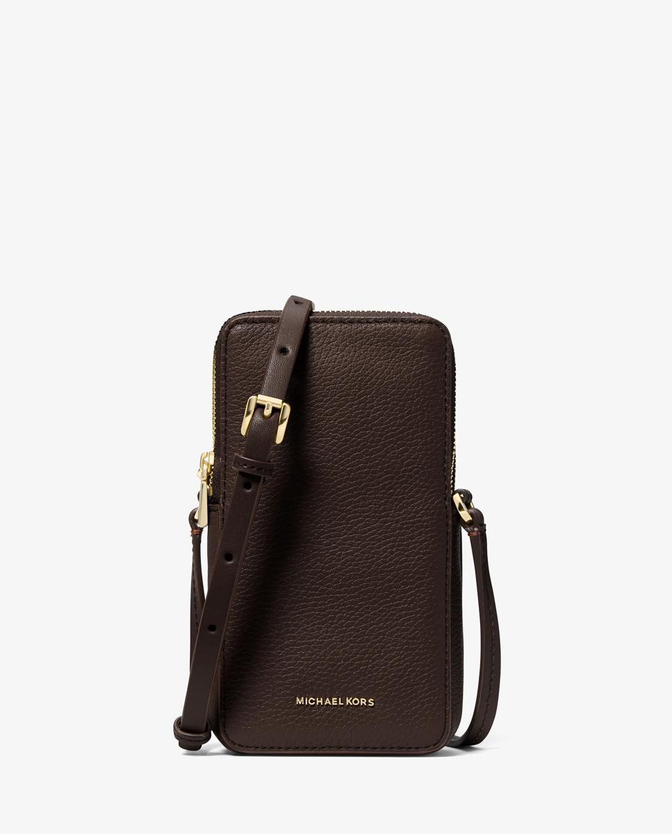 Bandolera de mujer para smartphone jet set pequeña de piel granulada - Michael Michael Kors - Marrón oscuro Marrón oscuro-1