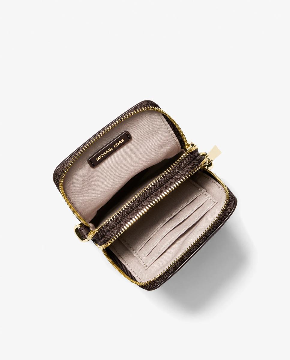 Bandolera de mujer para smartphone jet set pequeña de piel granulada - Michael Michael Kors - Marrón oscuro Marrón oscuro-4