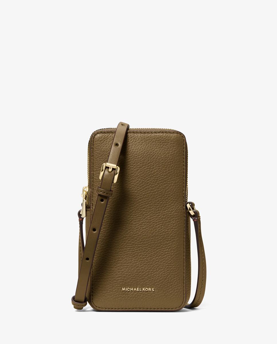 Bandolera de mujer para smartphone jet set pequeña de piel granulada - Michael Michael Kors - Verde pardo Verde pardo-1
