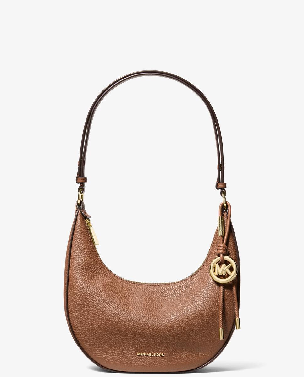 Imagen 1 de Bolso de hombro pochette transformable nolita pequeño de piel granulada Marrón