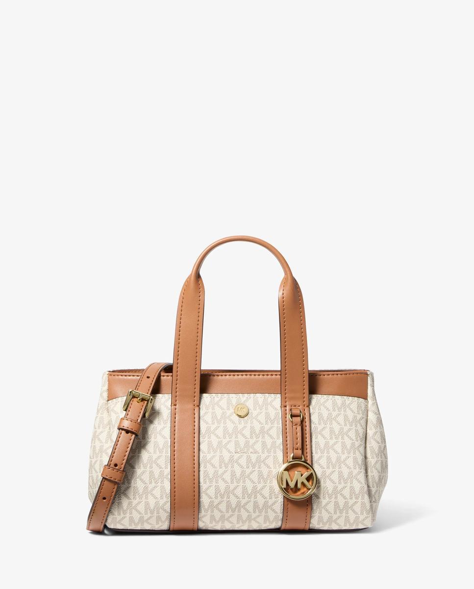 Imagen 0 de Bandolera de mujer satchel foster extrapequeña con logotipo Marfil