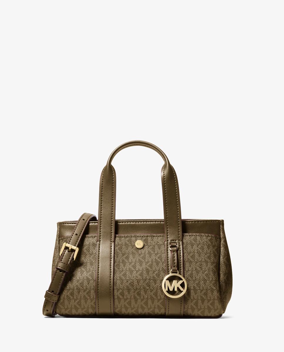 Bandolera de mujer satchel foster extrapequeño con logotipo - Michael Michael Kors - Verde pardo Verde pardo-1