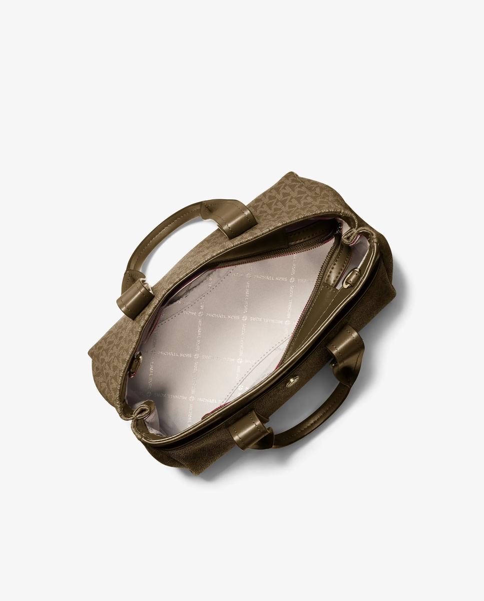 Bandolera de mujer satchel foster extrapequeño con logotipo - Michael Michael Kors - Verde pardo Verde pardo-4