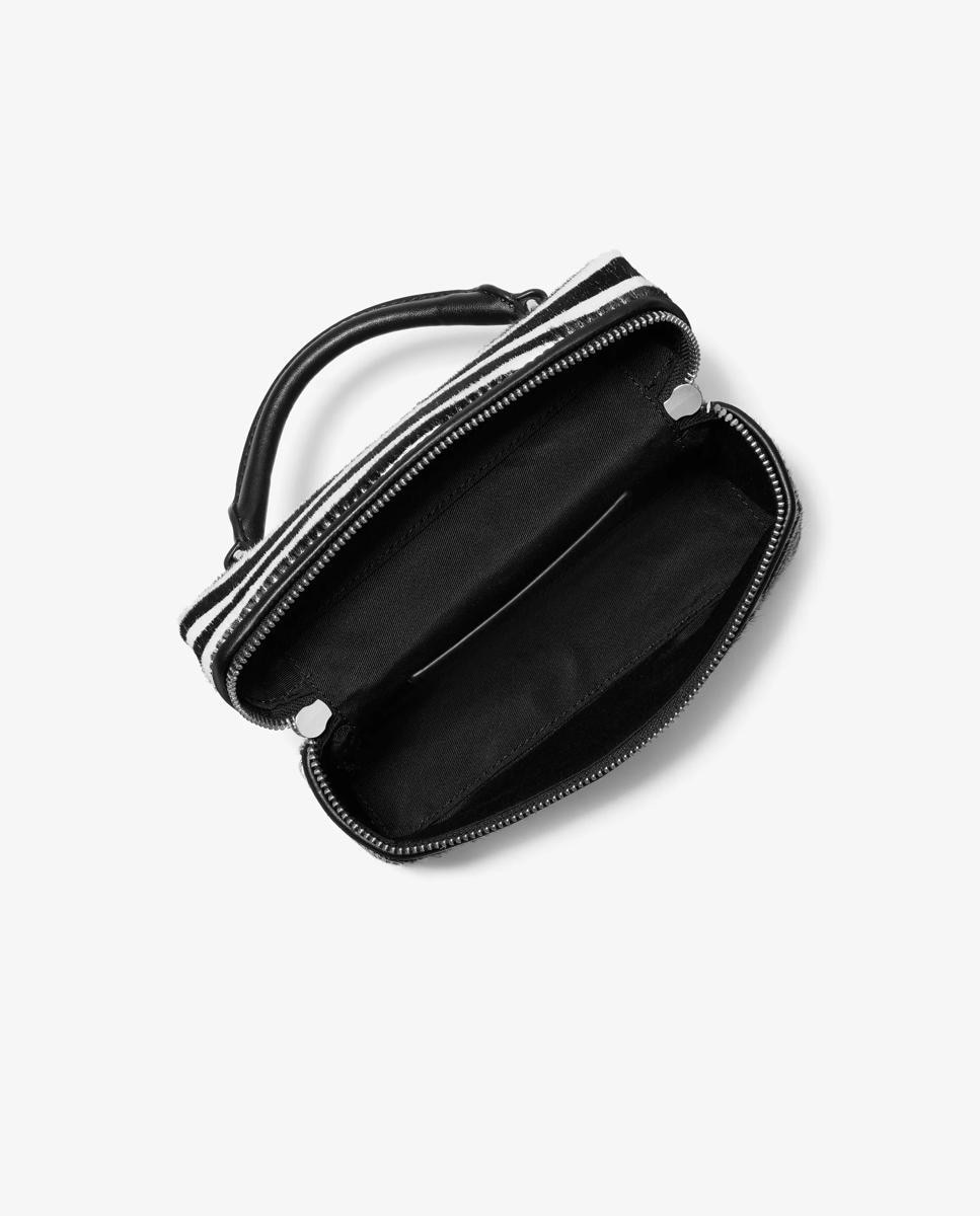 Bandolera de mujer jana extrapequeña de pelo con estampado de cebra - Michael Michael Kors - Negro / Blanco Negro / Blanco-4