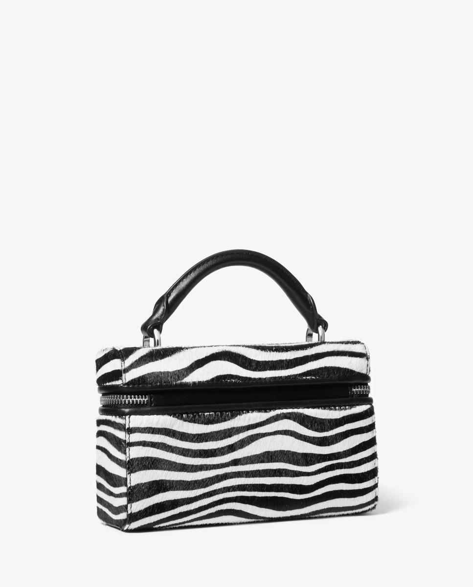 Bandolera de mujer jana extrapequeña de pelo con estampado de cebra - Michael Michael Kors - Negro / Blanco Negro / Blanco-3