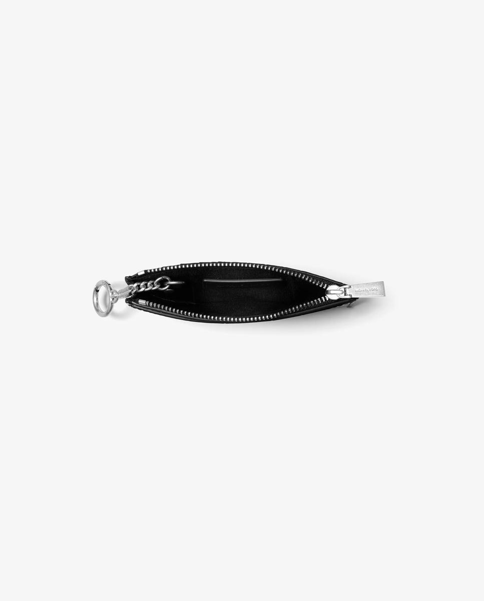 Imagen 3 de Tarjetero jet set pequeño de piel con motivo de cocodrilo en relieve - Michael Michael Kors - Negro Negro