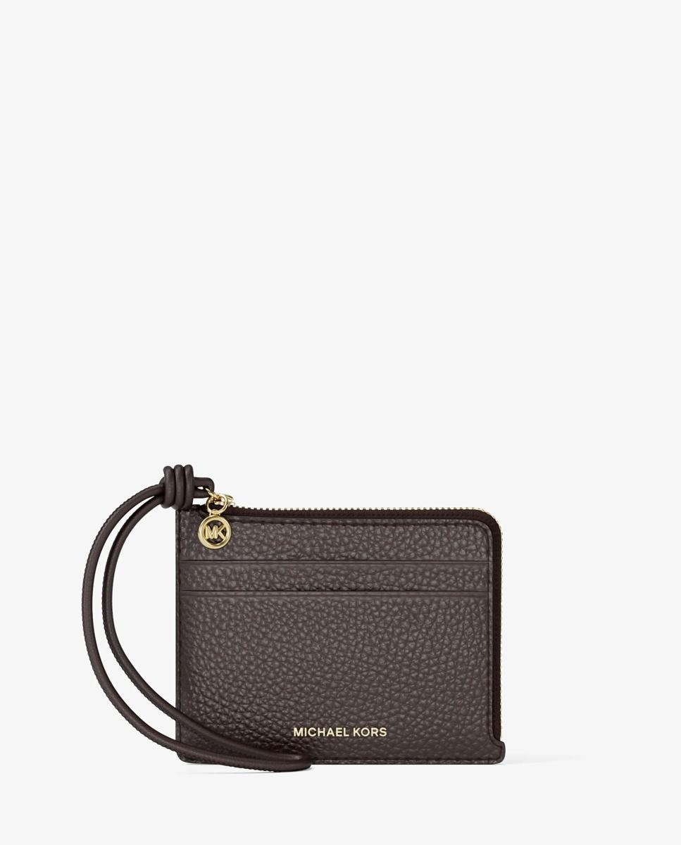 Imagen 0 de Monedero jet set pequeño de piel granulada con tarjetero Marrón chocolate