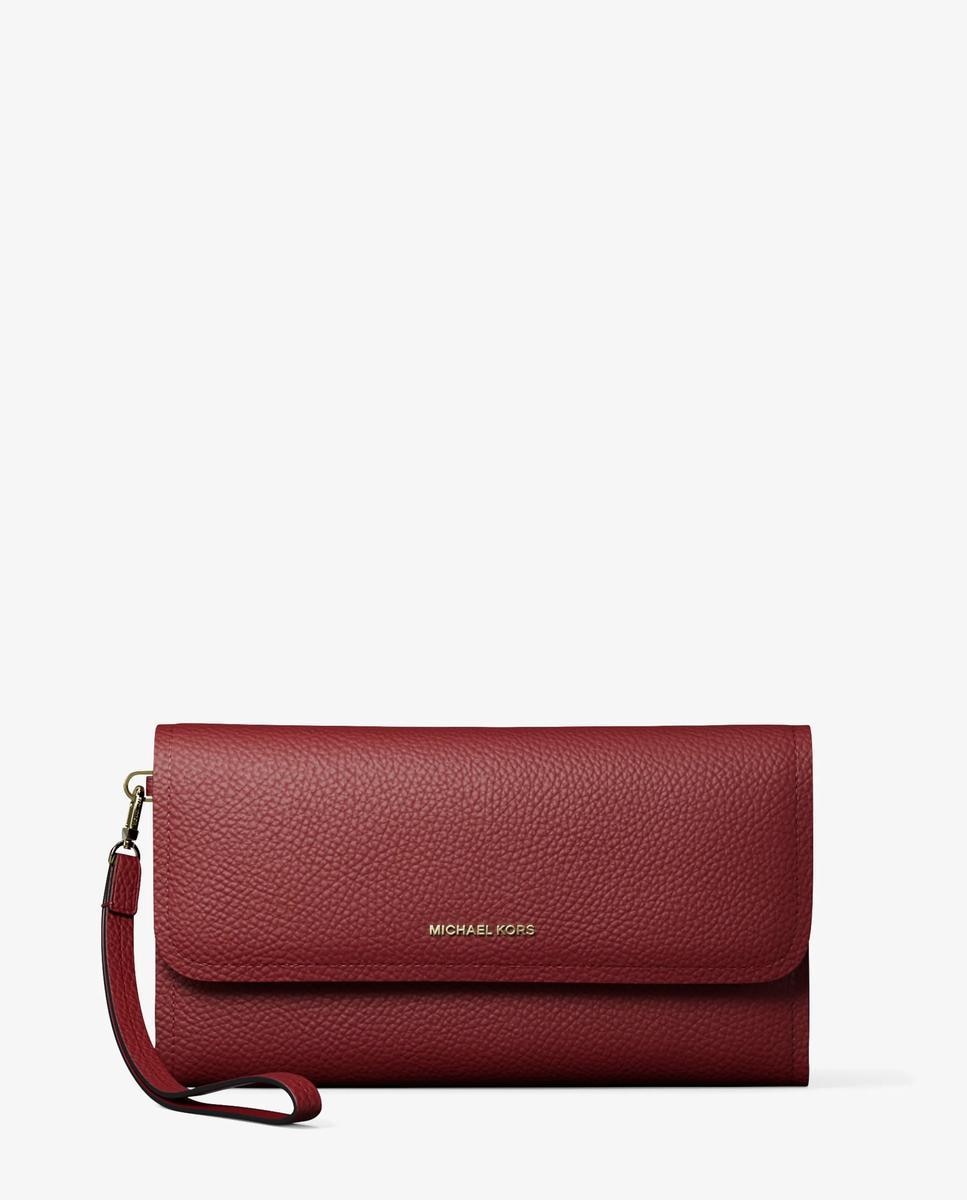 Imagen 1 de Bolso de mano con  pulsera para smartphone jet set mediano de piel granulada Rojo cereza