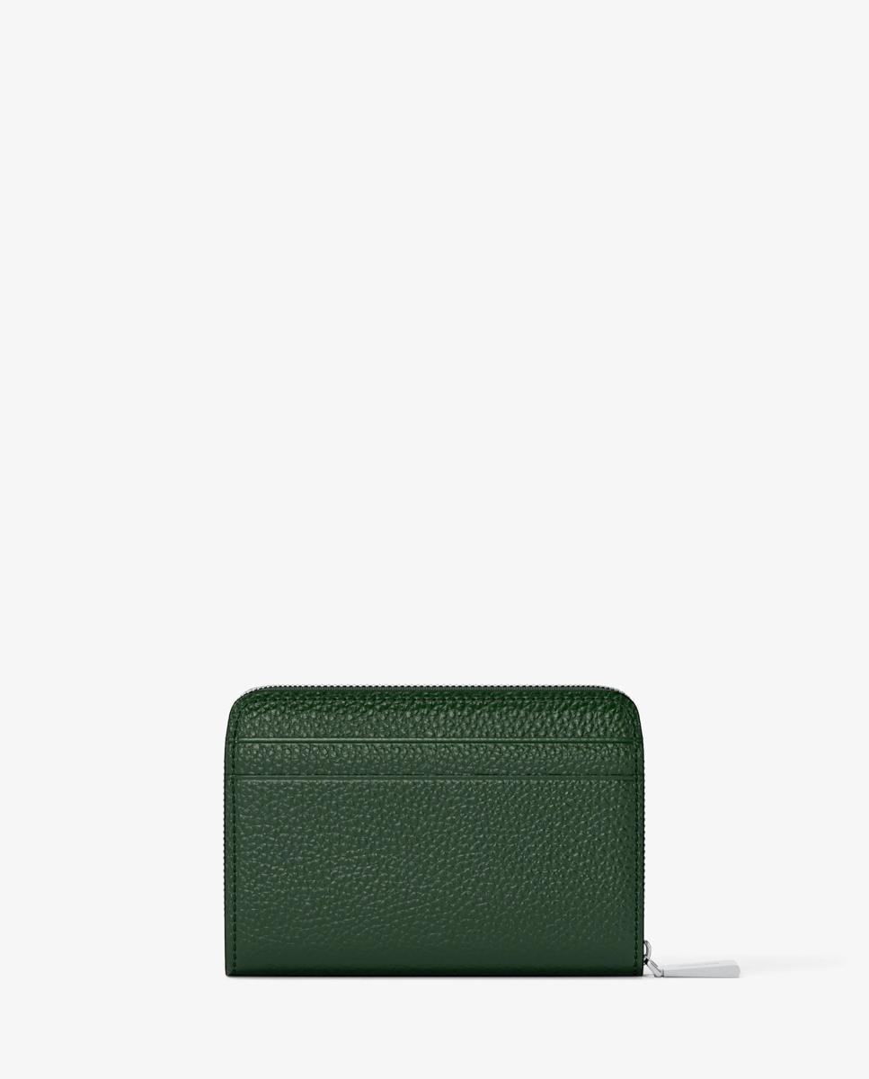 Tarjetero de mujer jet set pequeño de piel granulada con cremallera circundante - Michael Michael Kors - Musgo Musgo-2