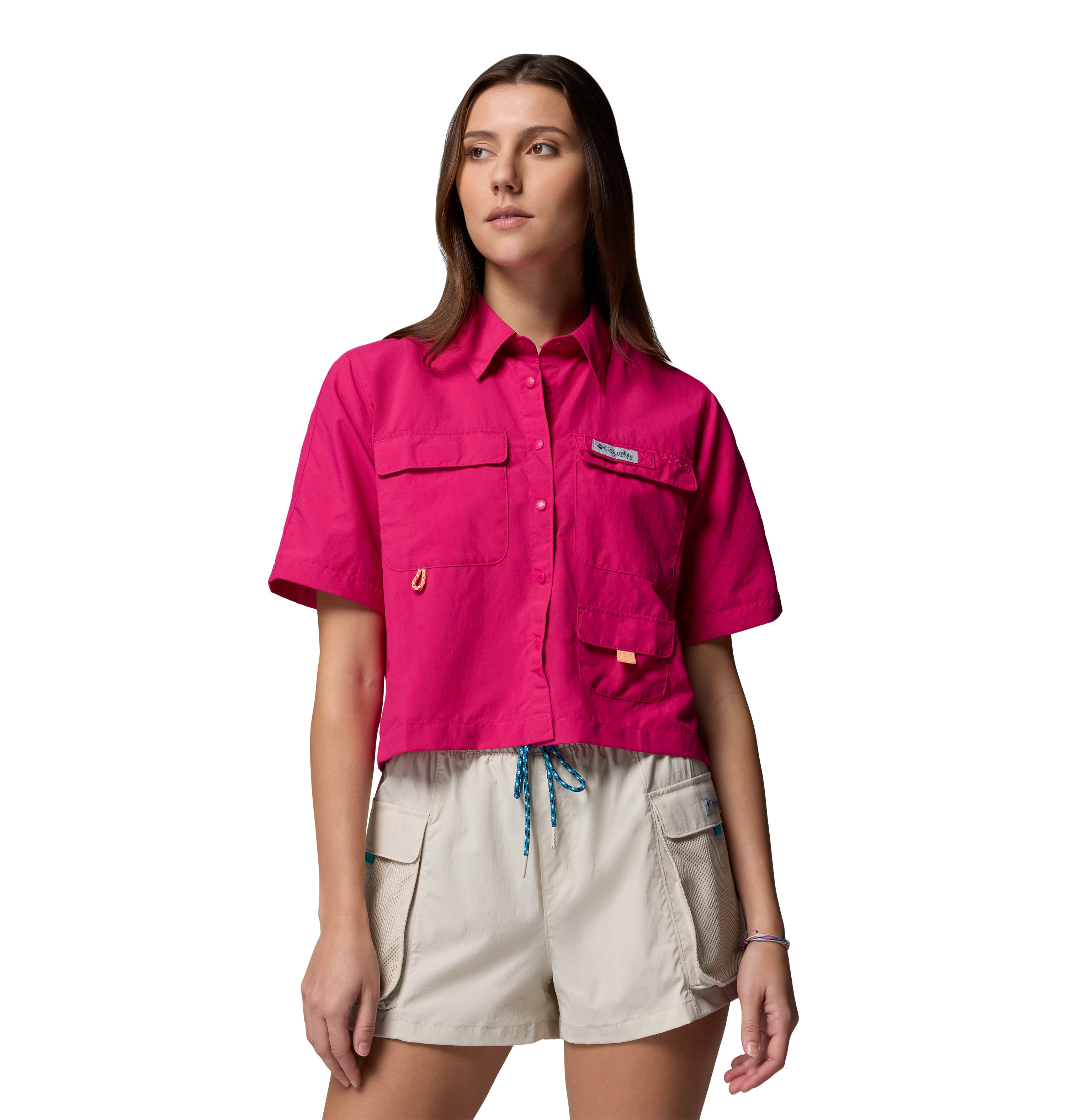 Imagen 0 de Camisa manga corta de mujer PFG Open Water™ Columbia Fucsia
