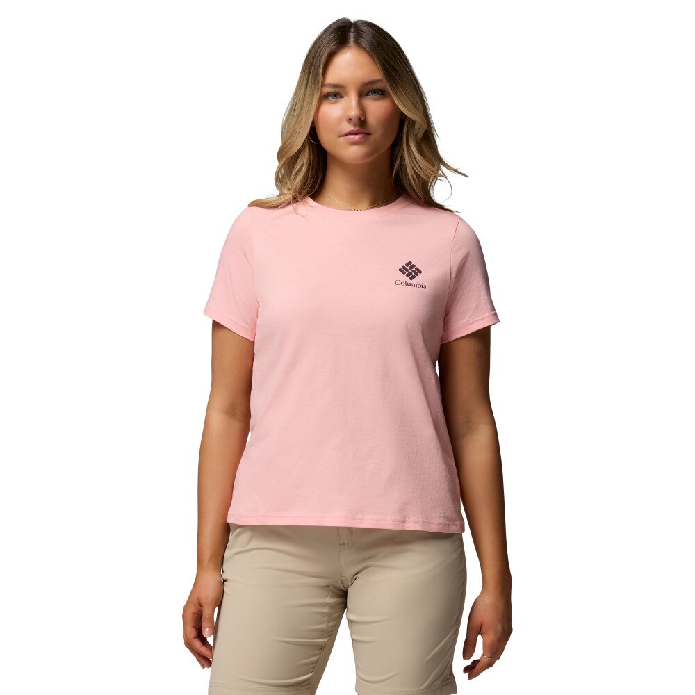 Imagen 0 de Camiseta manga corta de mujer Rolling Bend™ Graphic SS Columbia Rosa chicle