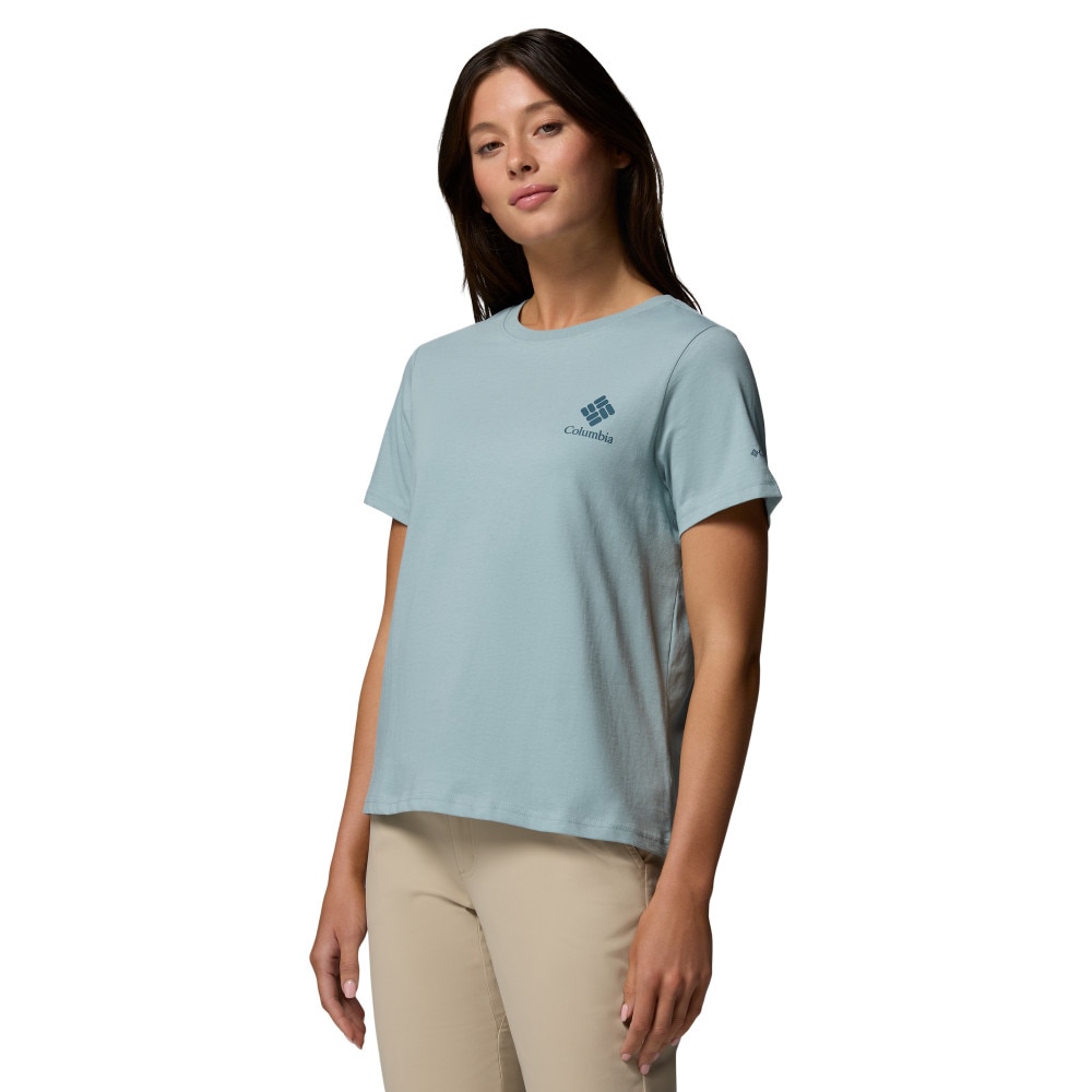 Camiseta manga corta de mujer Rolling Bend™ Graphic SS Columbia - Azul claro Azul claro-3