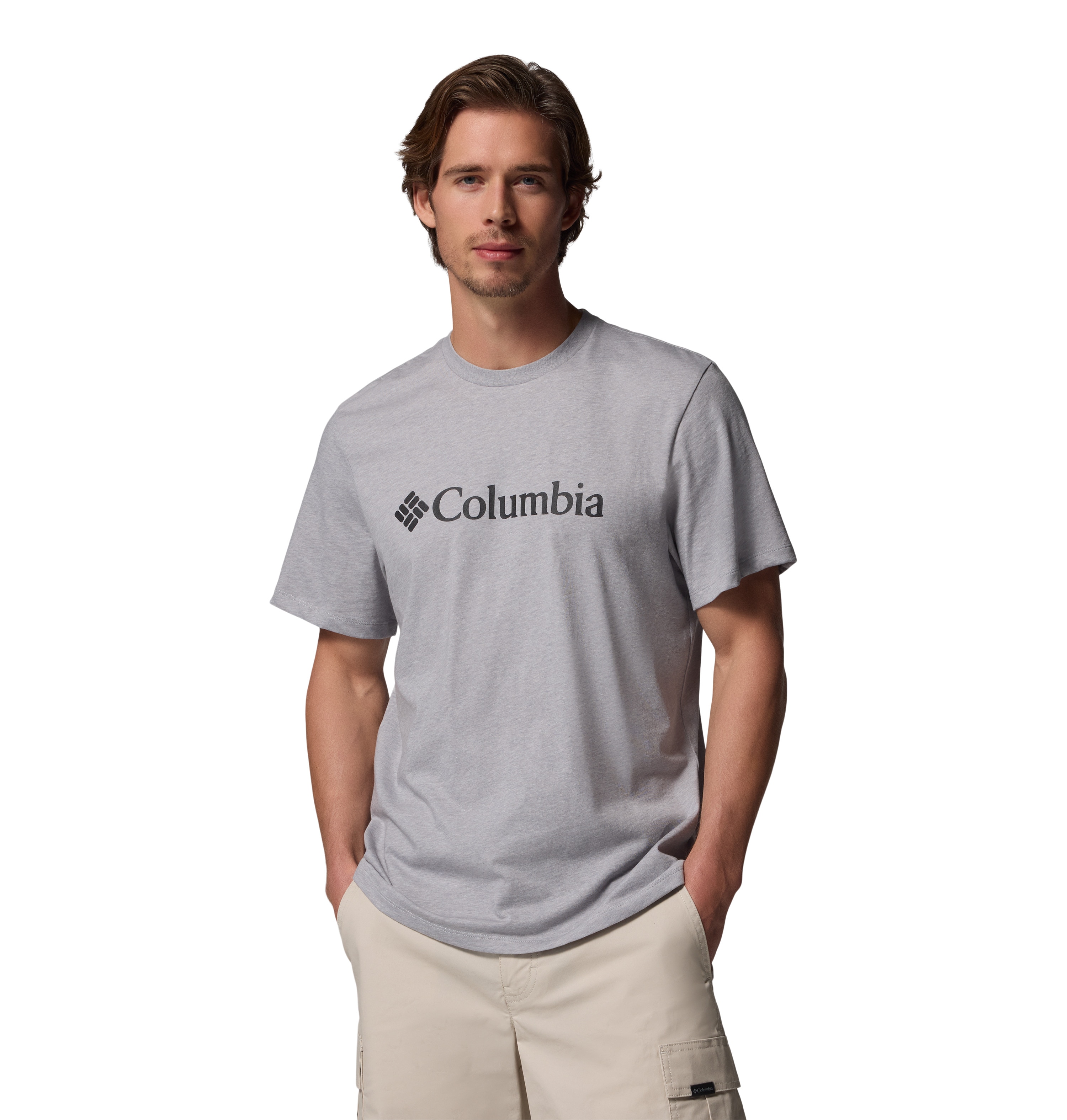 Camiseta manga corta de hombre CSC Basic Logo™ Columbia - Gris Gris-1