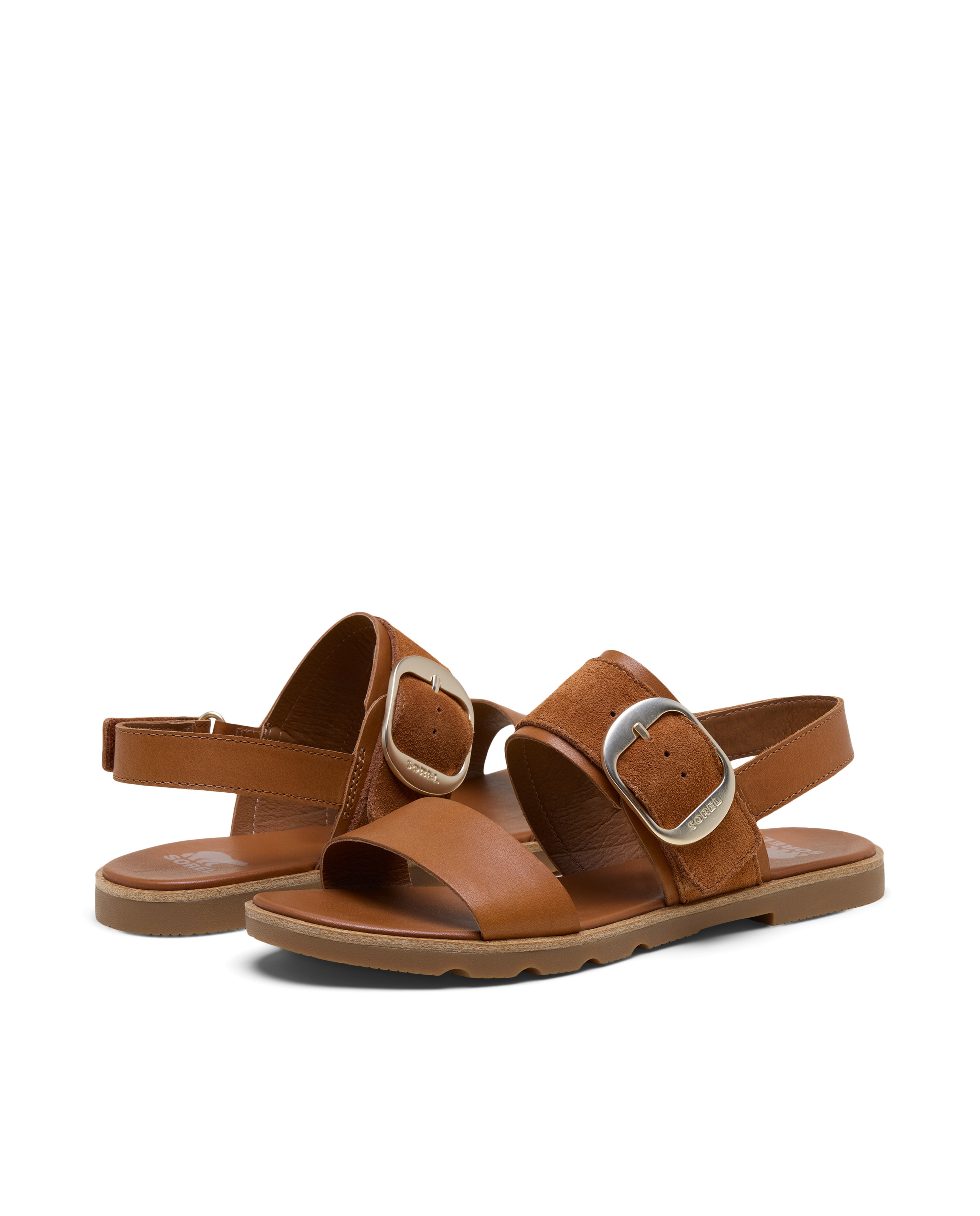 Sandalias de tiras de mujer de piel - Sorel - Marrón claro Marrón claro-6