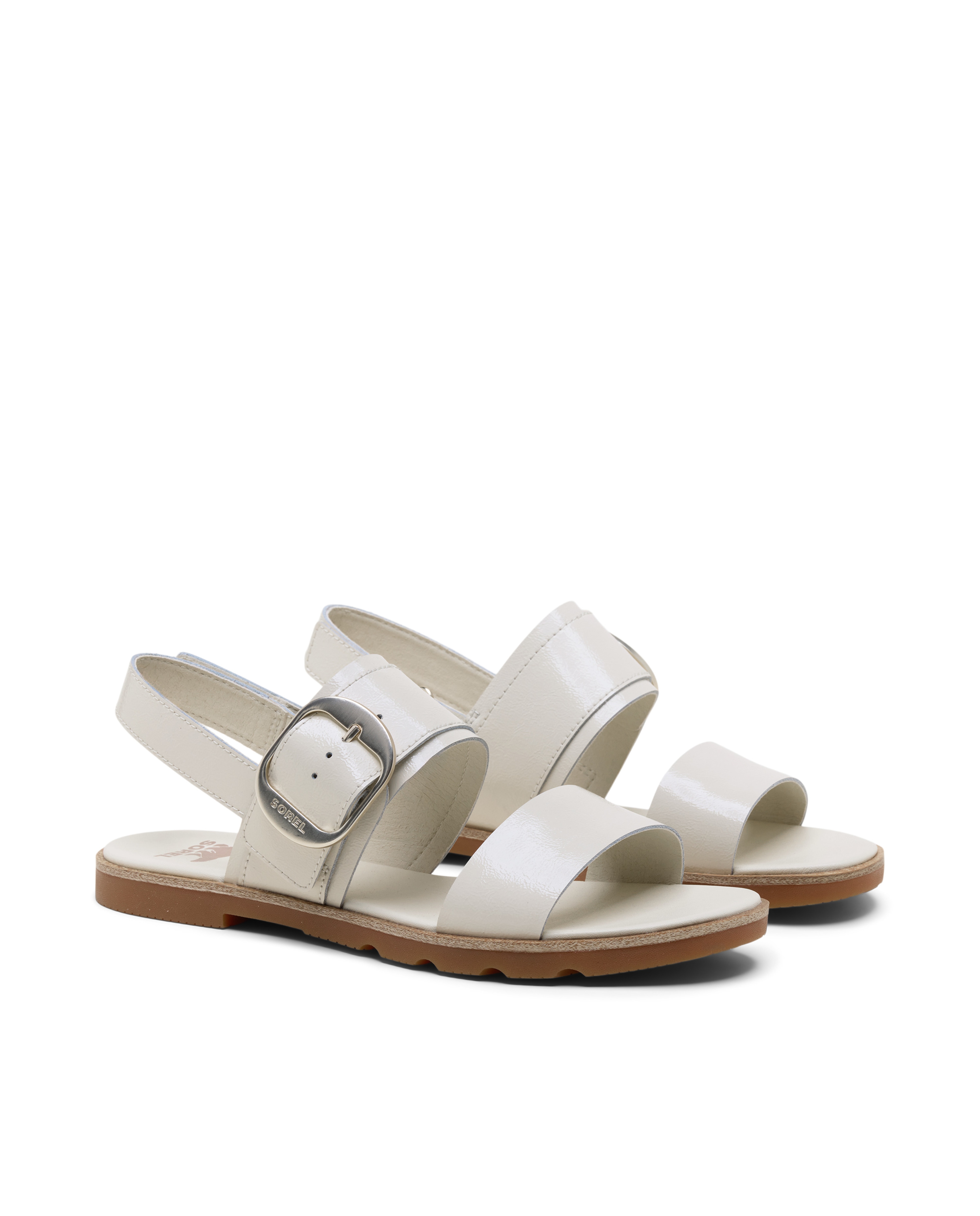 Sandalias de tiras de mujer de piel - Sorel - Hueso Hueso-6