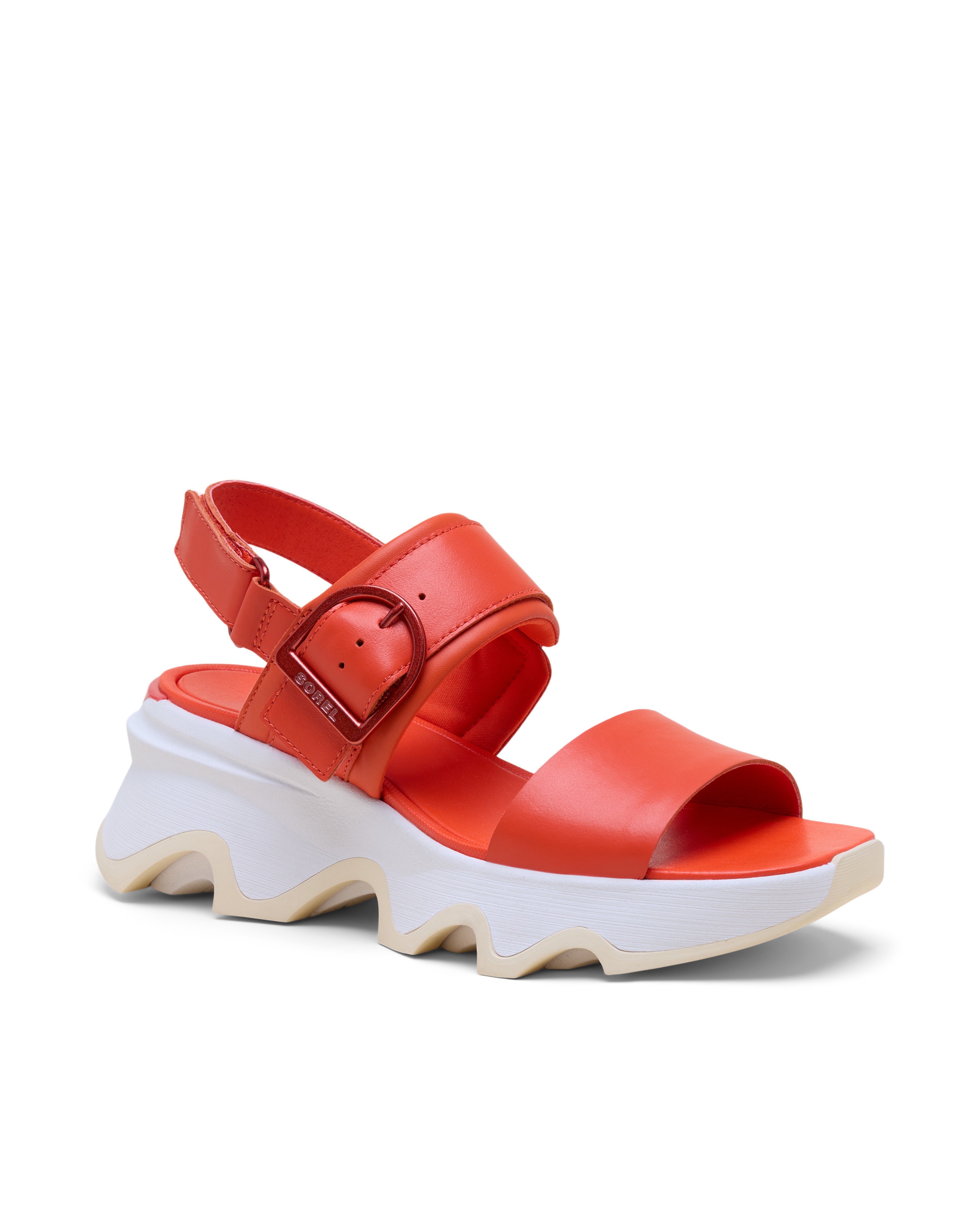 Sandalias de tiras de mujer de piel - Sorel - Rojo Rojo-4