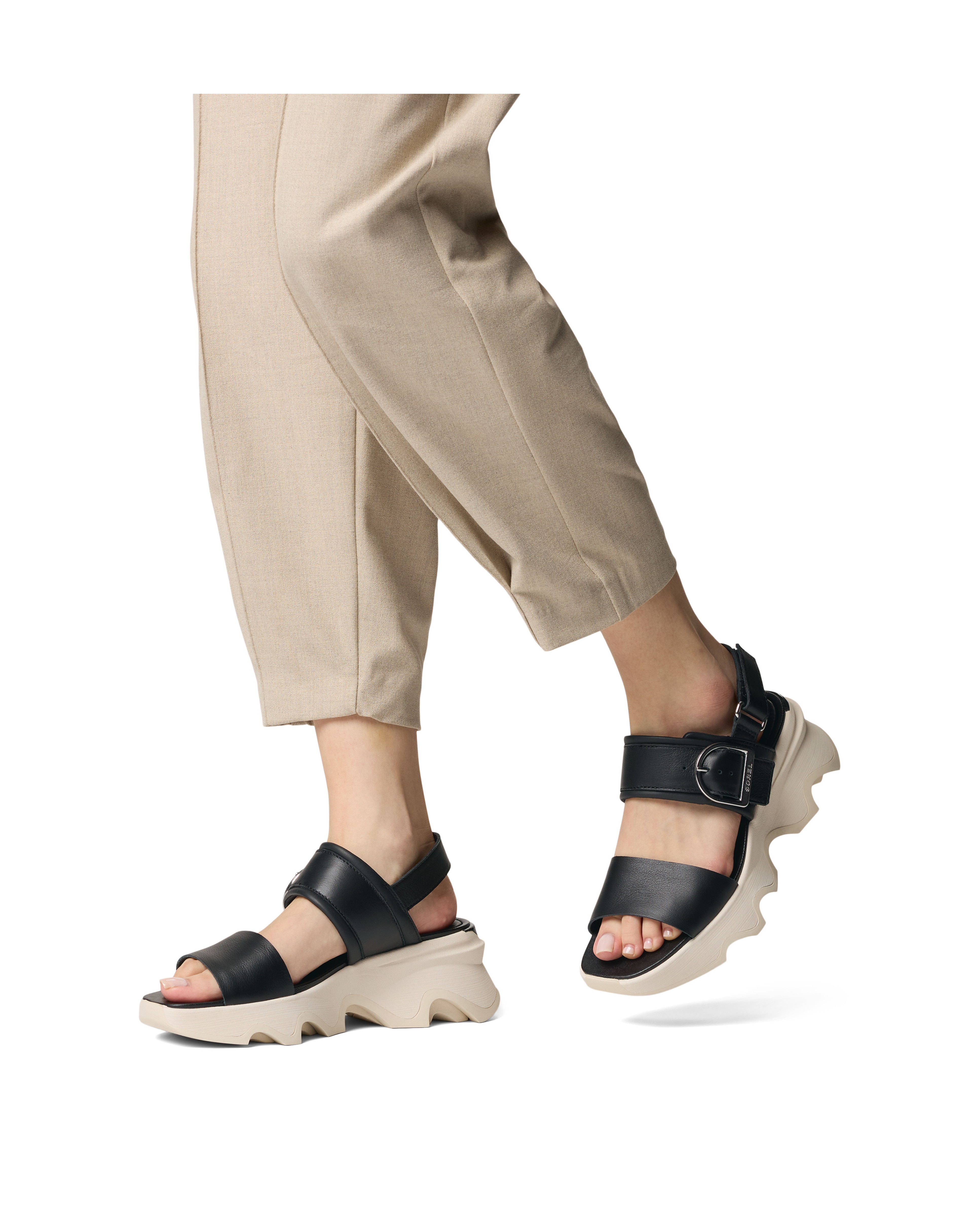 Sandalias de tiras de mujer de piel - Sorel - Negro Negro-2