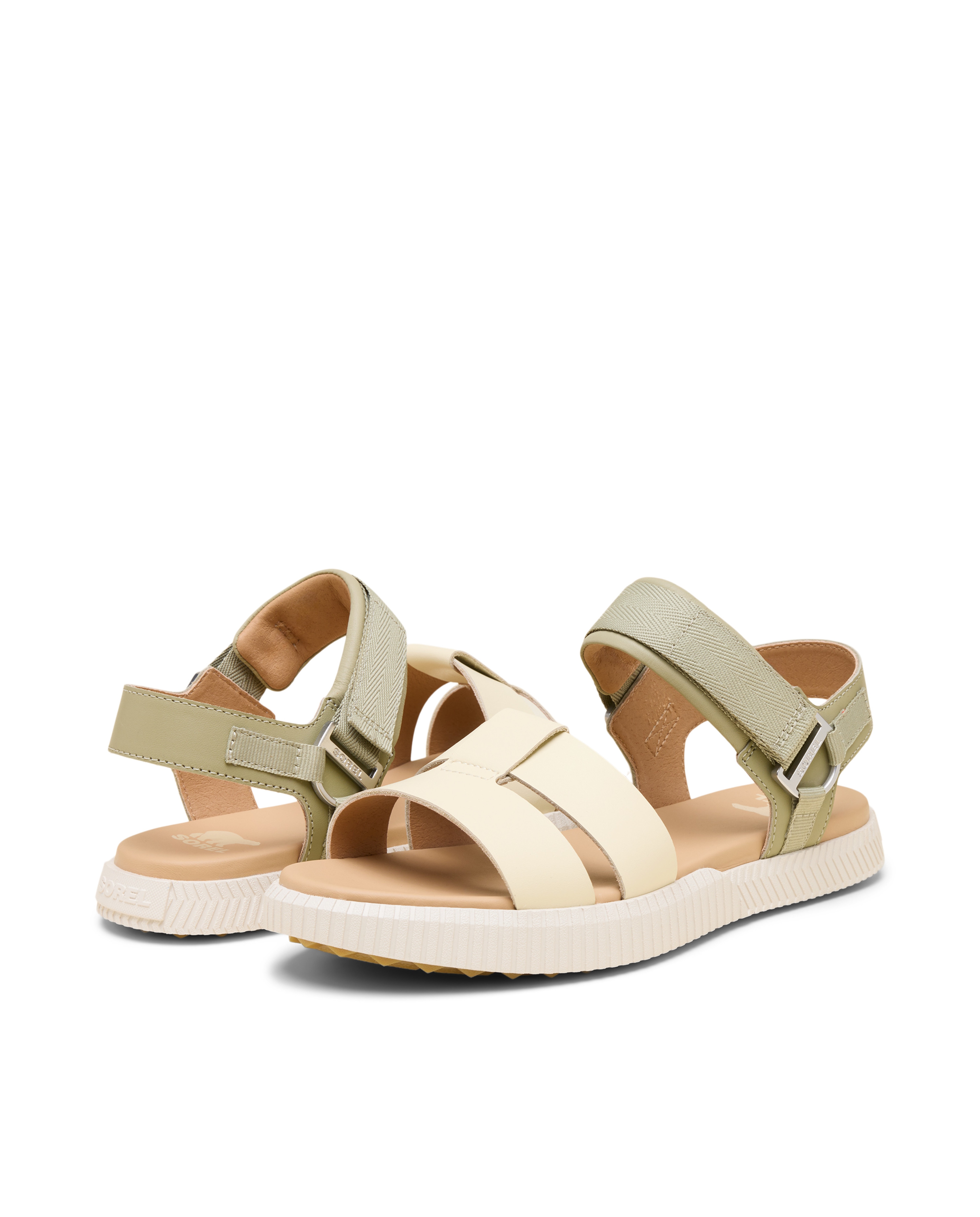Sandalias de tiras de mujer de piel - Sorel - Verde claro Verde claro-2