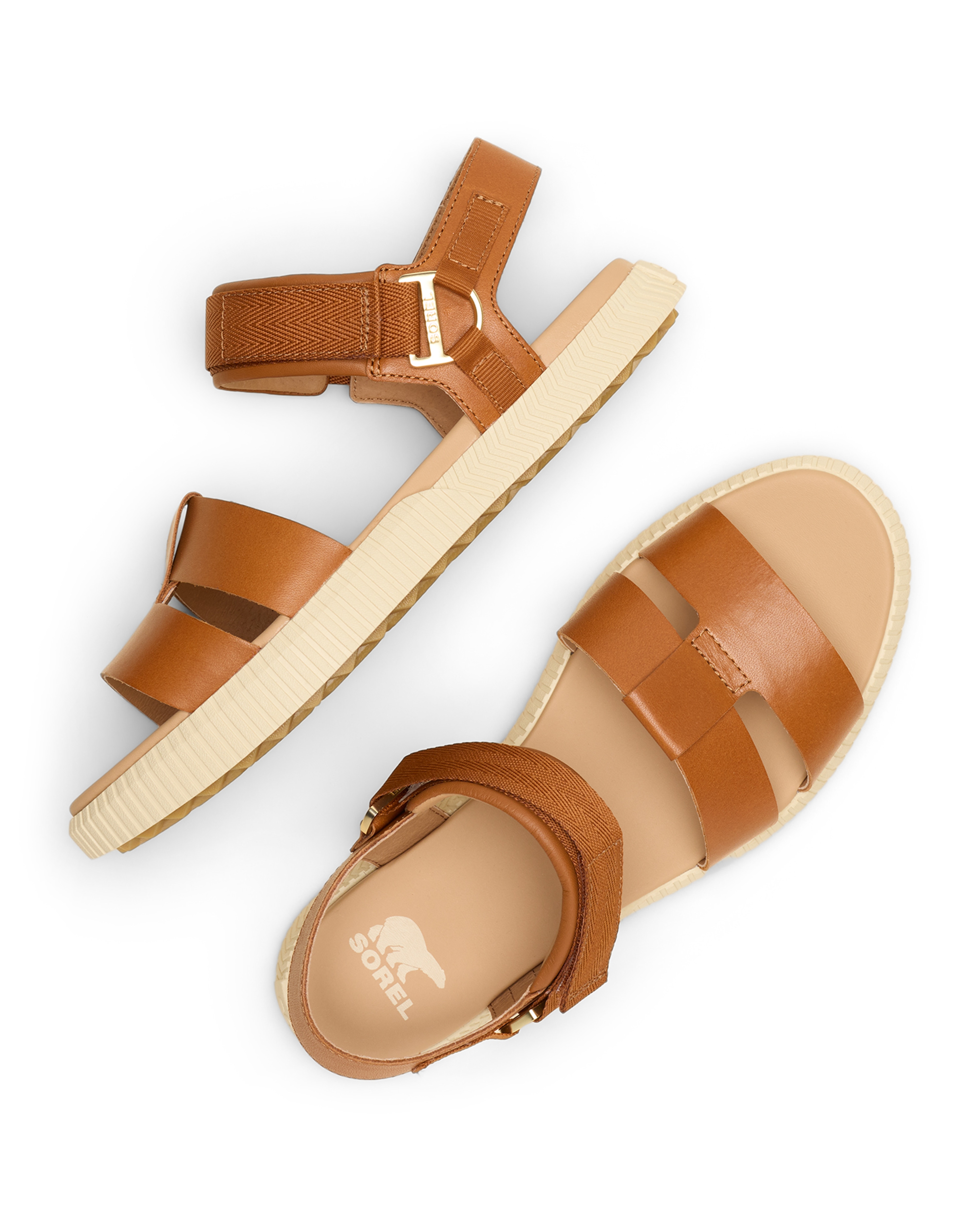 Sandalias de tiras de mujer de piel - Sorel - Marrón Marrón-4