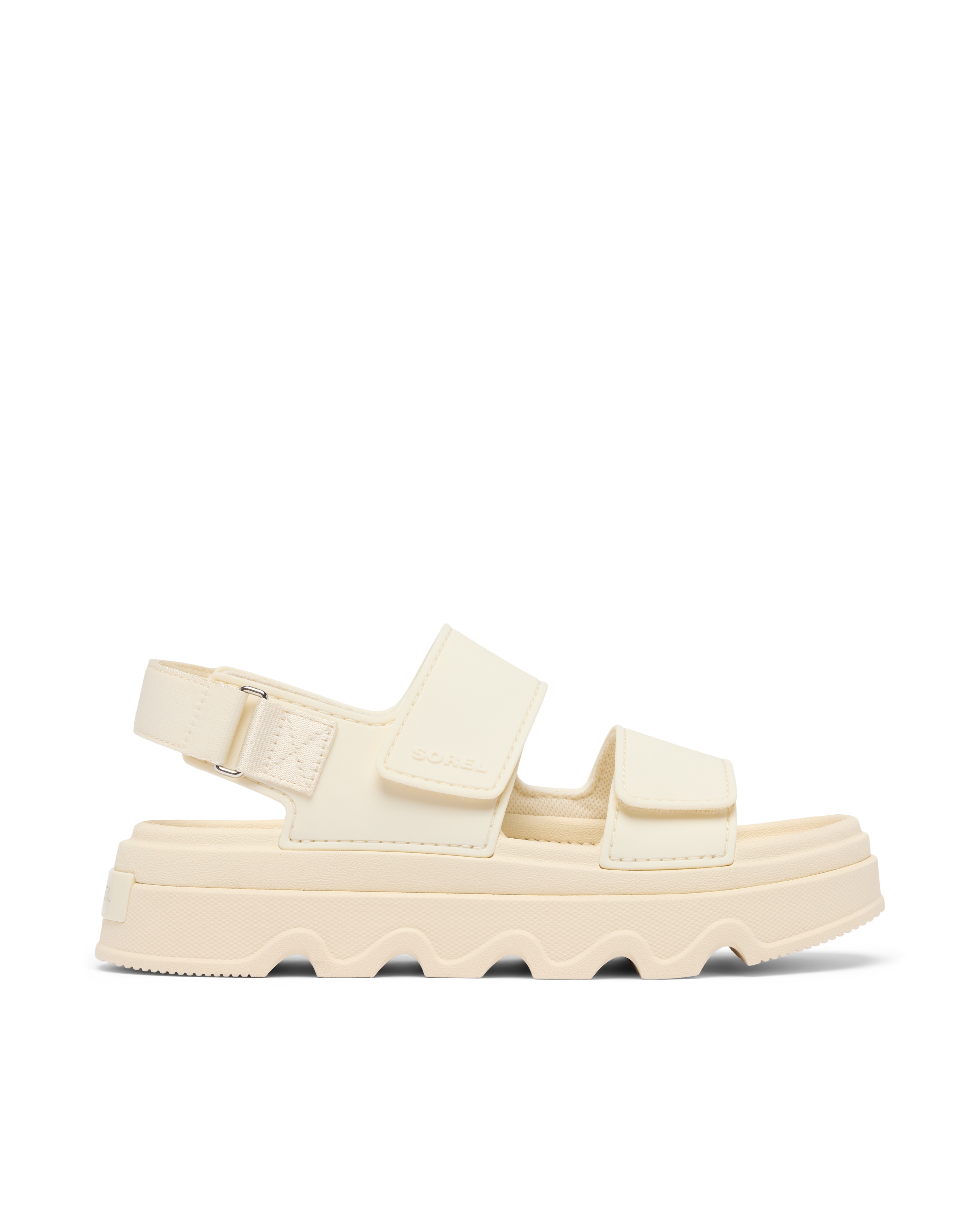 Sandalias planas de mujer con tira de cierre adherente - Sorel - Beige Beige-1