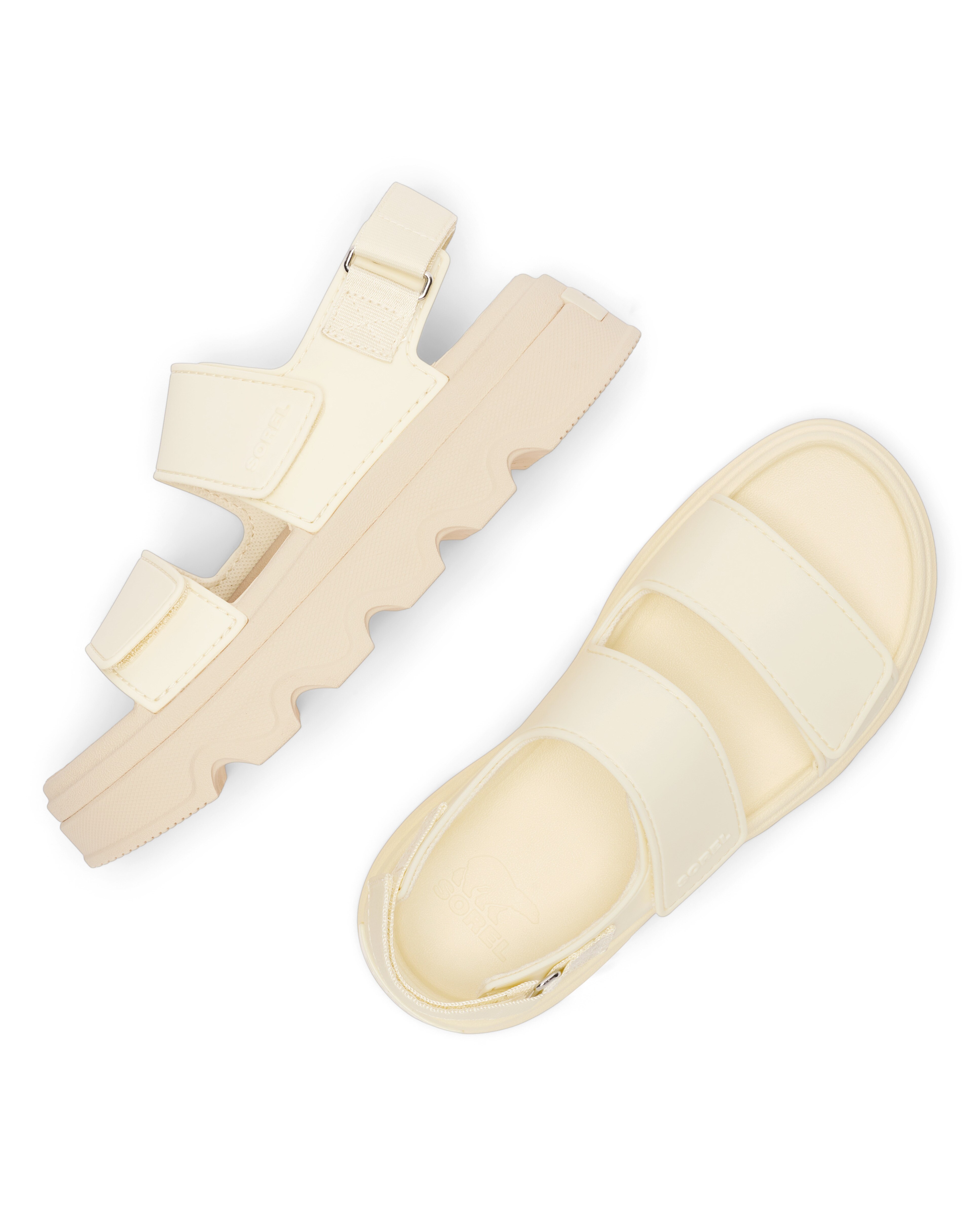 Sandalias planas de mujer con tira de cierre adherente - Sorel - Beige Beige-3