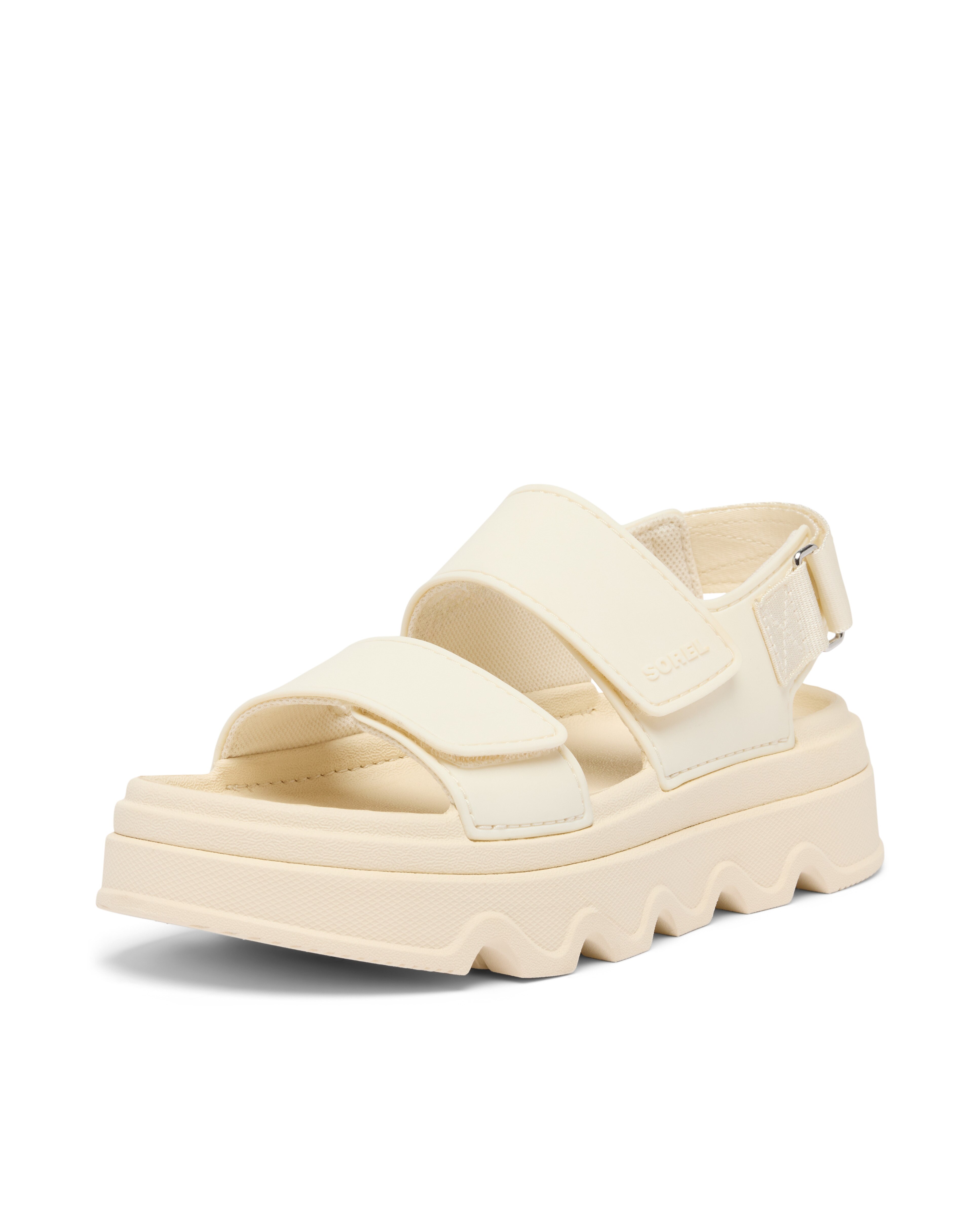 Sandalias planas de mujer con tira de cierre adherente - Sorel - Beige Beige-5