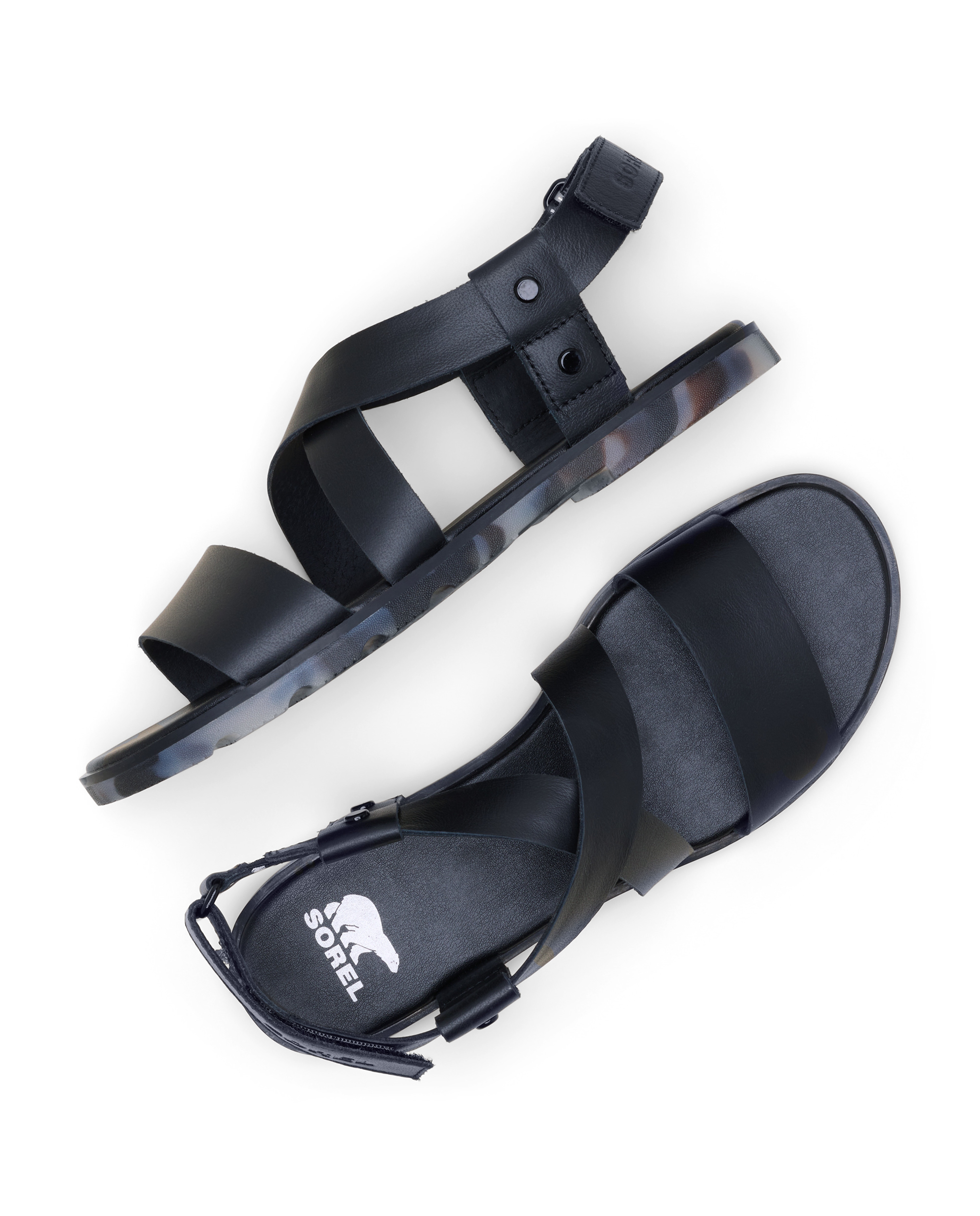 Sandalias de tiras de mujer de piel - Sorel - Negro Negro-5