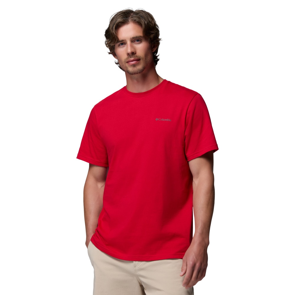 Camiseta manga corta de hombre CSC™ Logo Back Columbia - Rojo cereza Rojo cereza-1