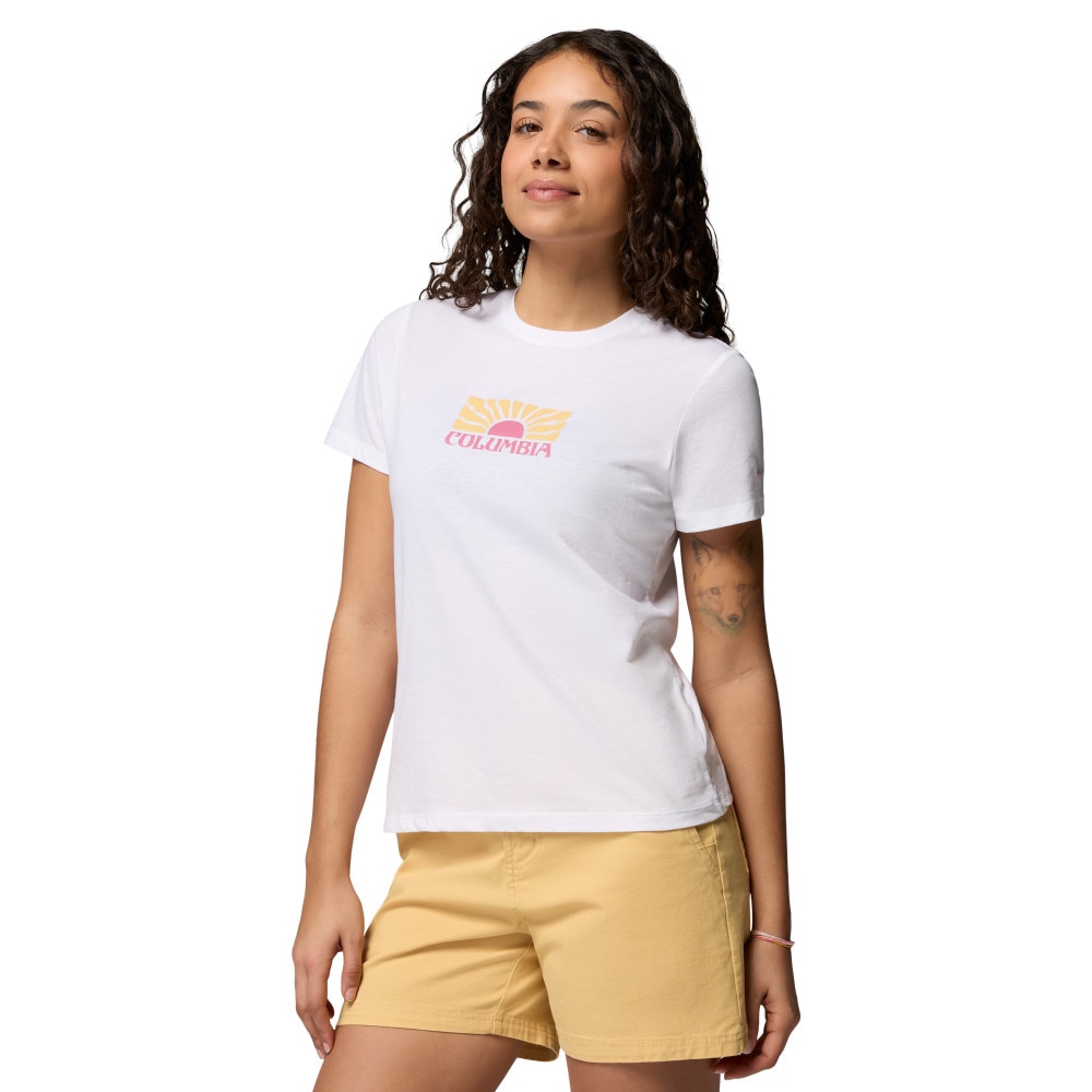 Imagen 0 de Camiseta manga corta de mujer Ruby Springs™ Graphic Fitted SS Columbia Blanco