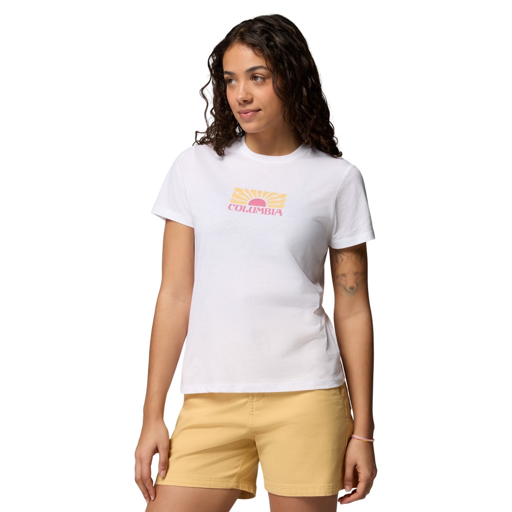 Camiseta manga corta de mujer Ruby Springs™ Graphic Fitted SS Columbia - Blanco Blanco-3