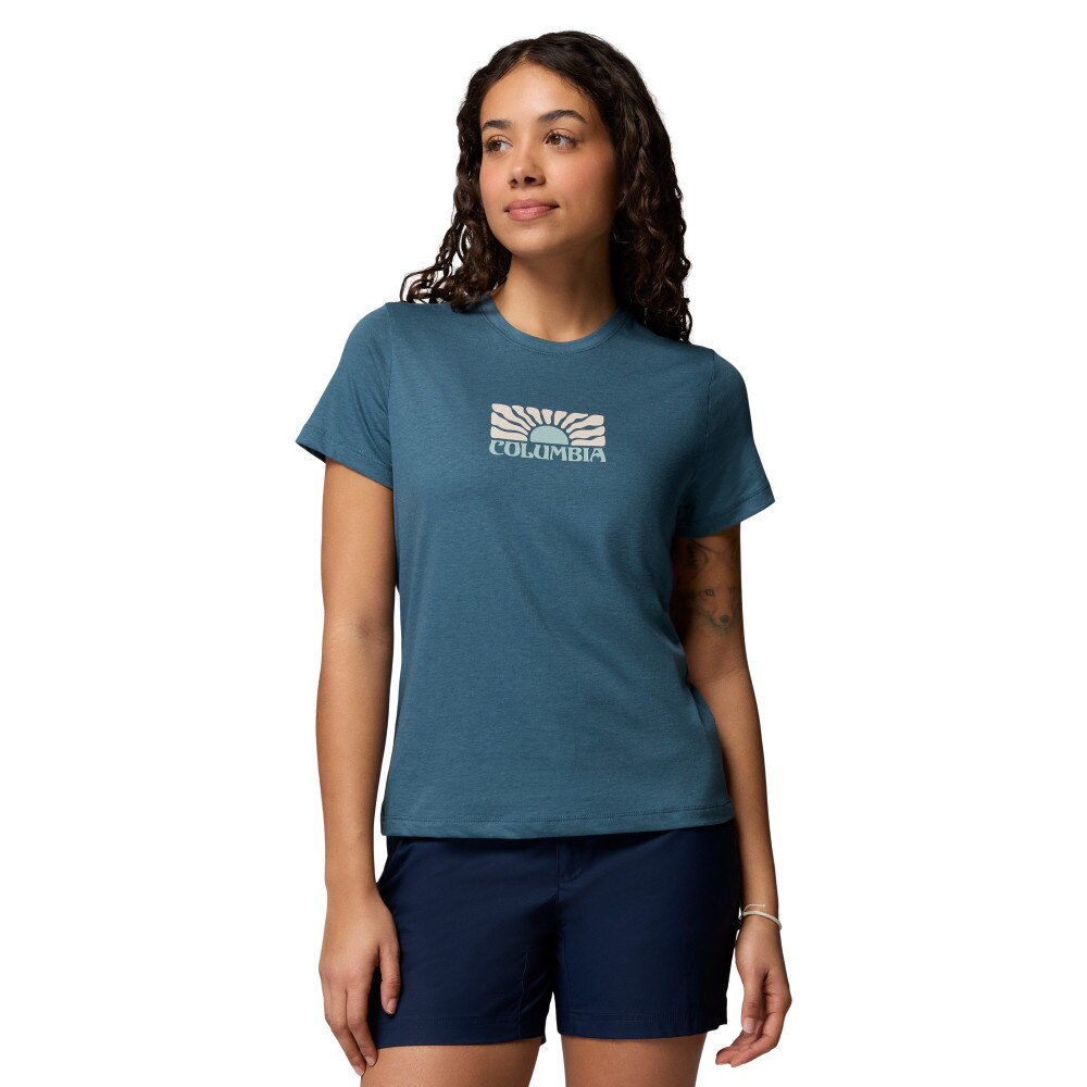 Camiseta manga corta de mujer Ruby Springs™ Graphic Fitted SS Columbia - Azul Turquesa Azul Turquesa-1