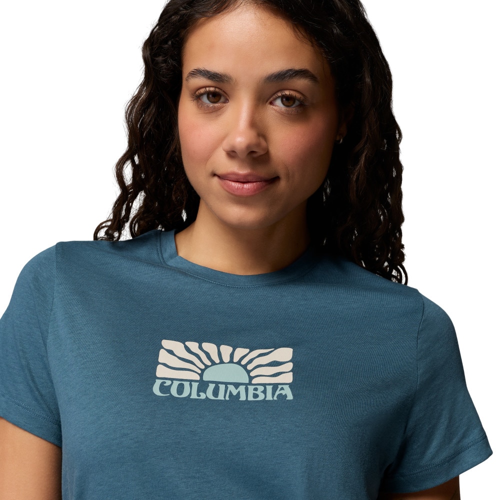 Camiseta manga corta de mujer Ruby Springs™ Graphic Fitted SS Columbia - Azul Turquesa Azul Turquesa-4