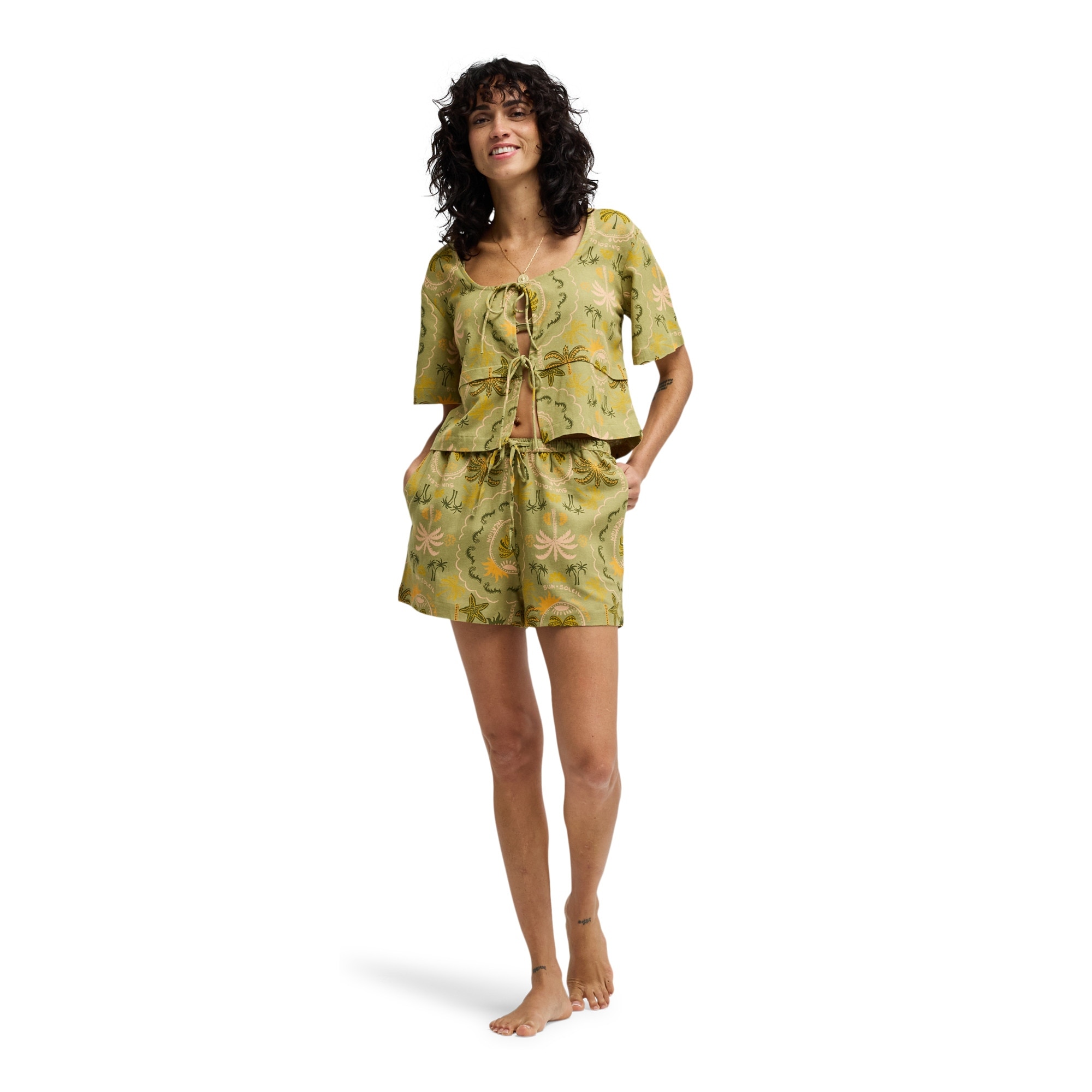 Imagen 2 de Camisa de mujer Totally Tropic Billabong - Verde Verde